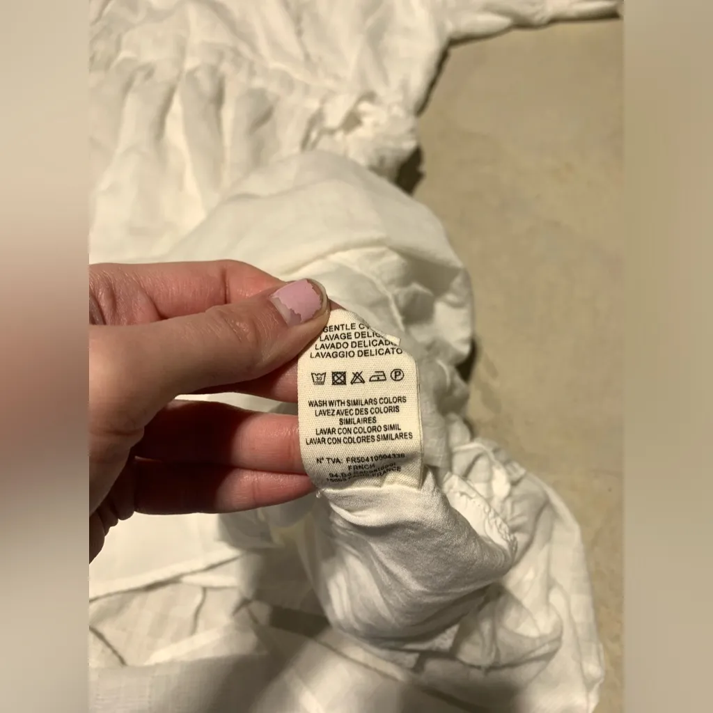 FRNCH White Wrap Dress medium - Image 7