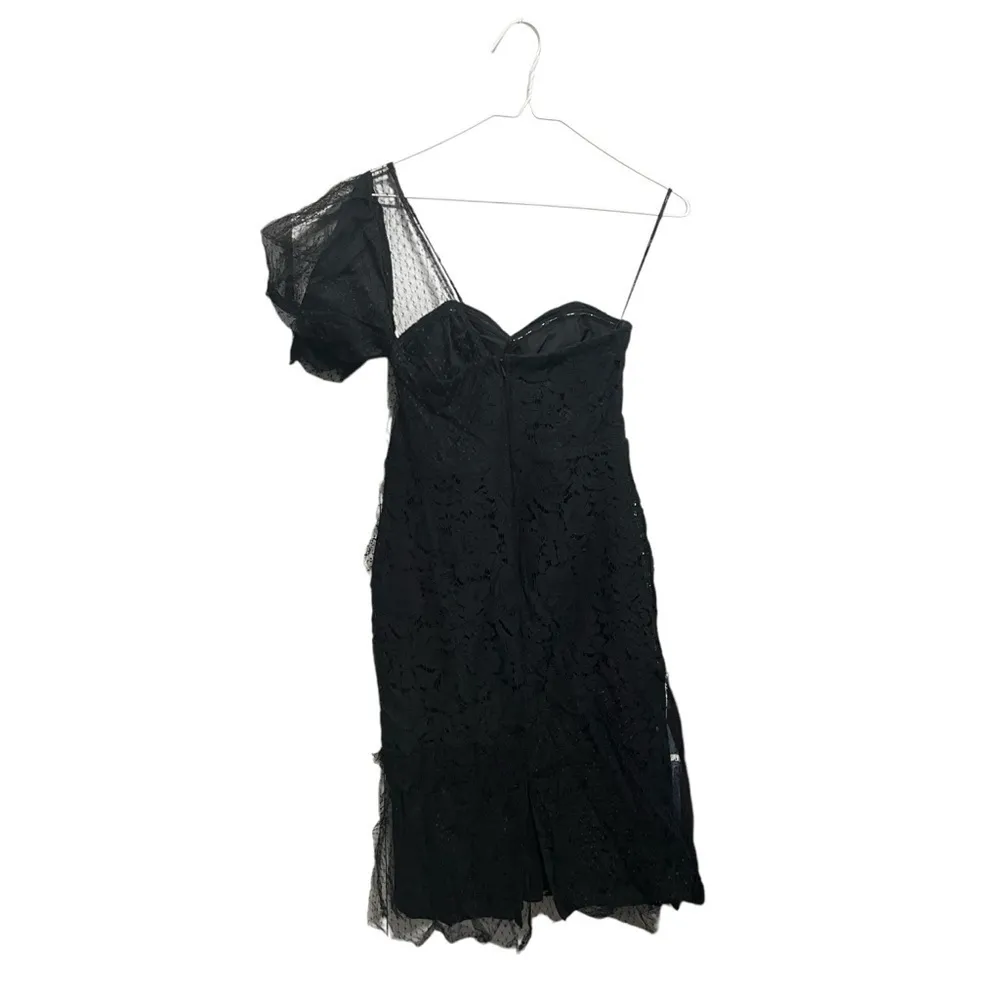 Lulus Once in a While Black Lace One-Shoulder
Bodycon Midi Dress, New with Tags - Image 3