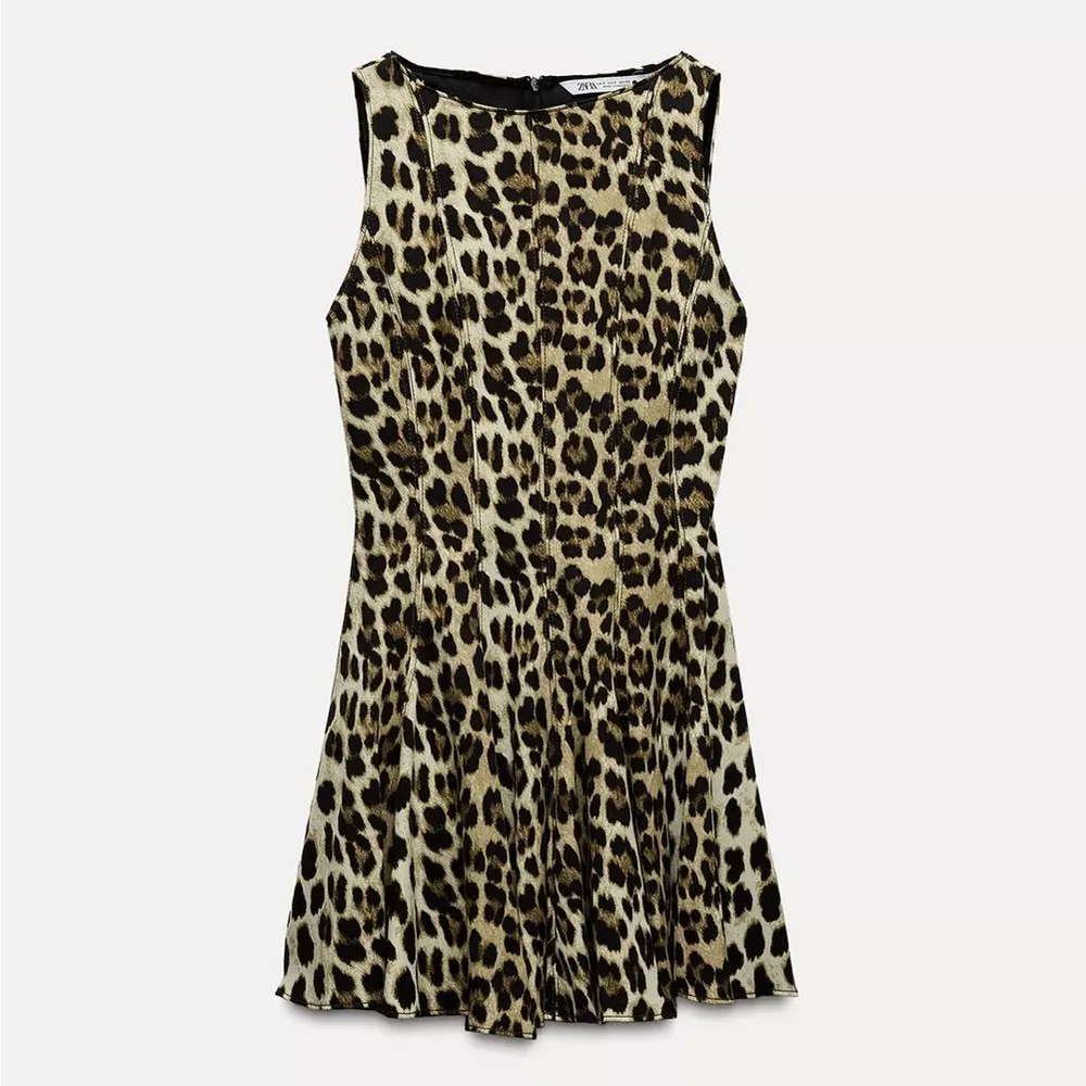 ZARA Leopard Print Sleeveless Dress - Image 5