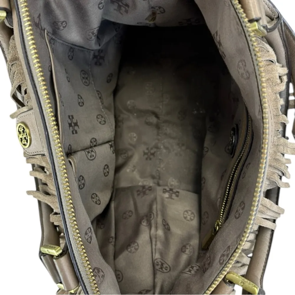 Tory Burch Brown Suede Fringe Designer Handbag - Image 7