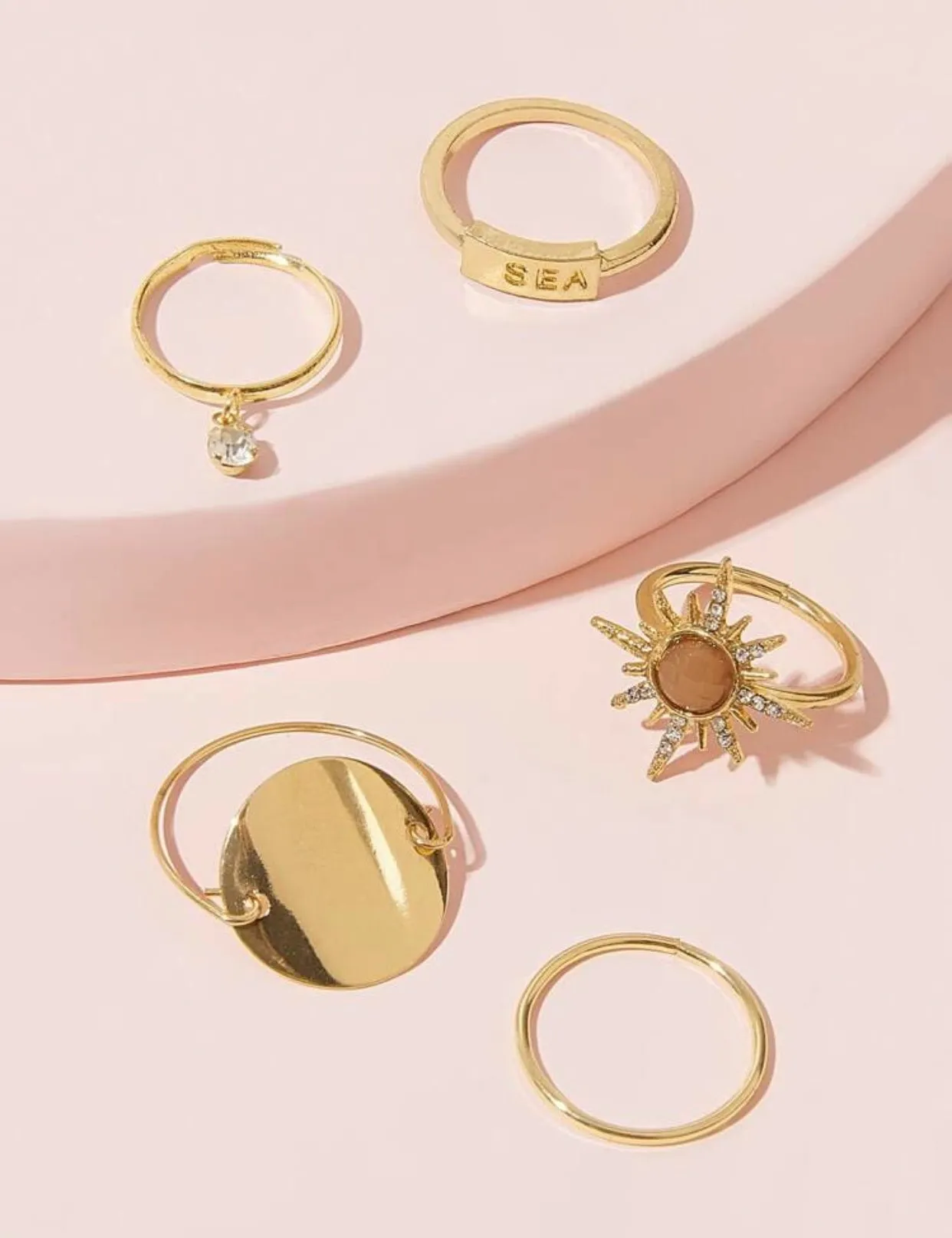 Dainty Ring Set Gold - Image 3