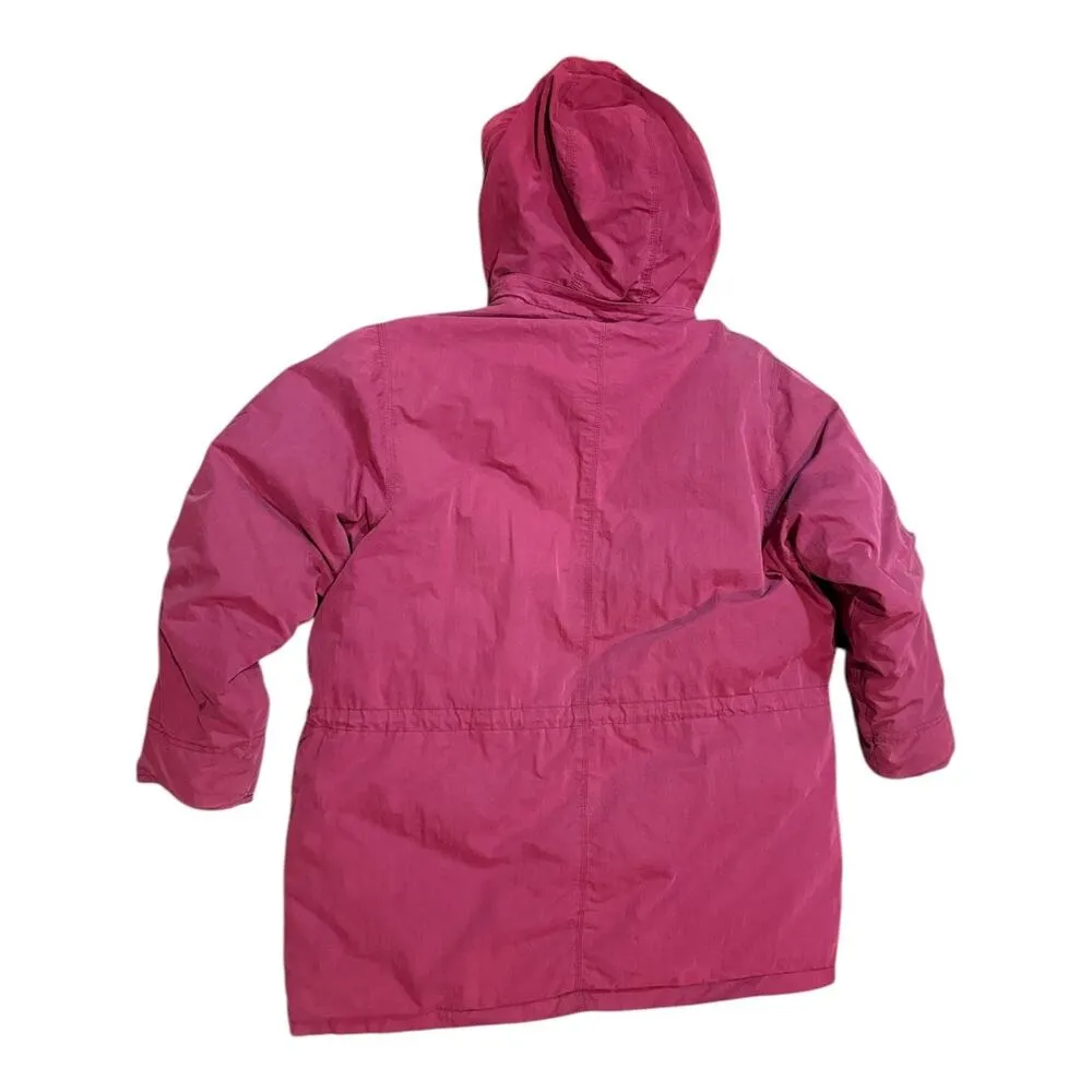 Vintage L.L. Bean Red Burgundy Goose Down Parka Coat removable hood size XL - Image 2