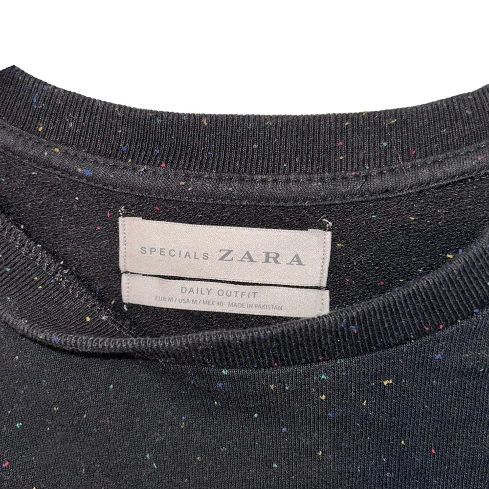 Black Zara Crewneck Top Rainbow Speckle Detail Women’s Size Medium Design Shirt! - Image 3