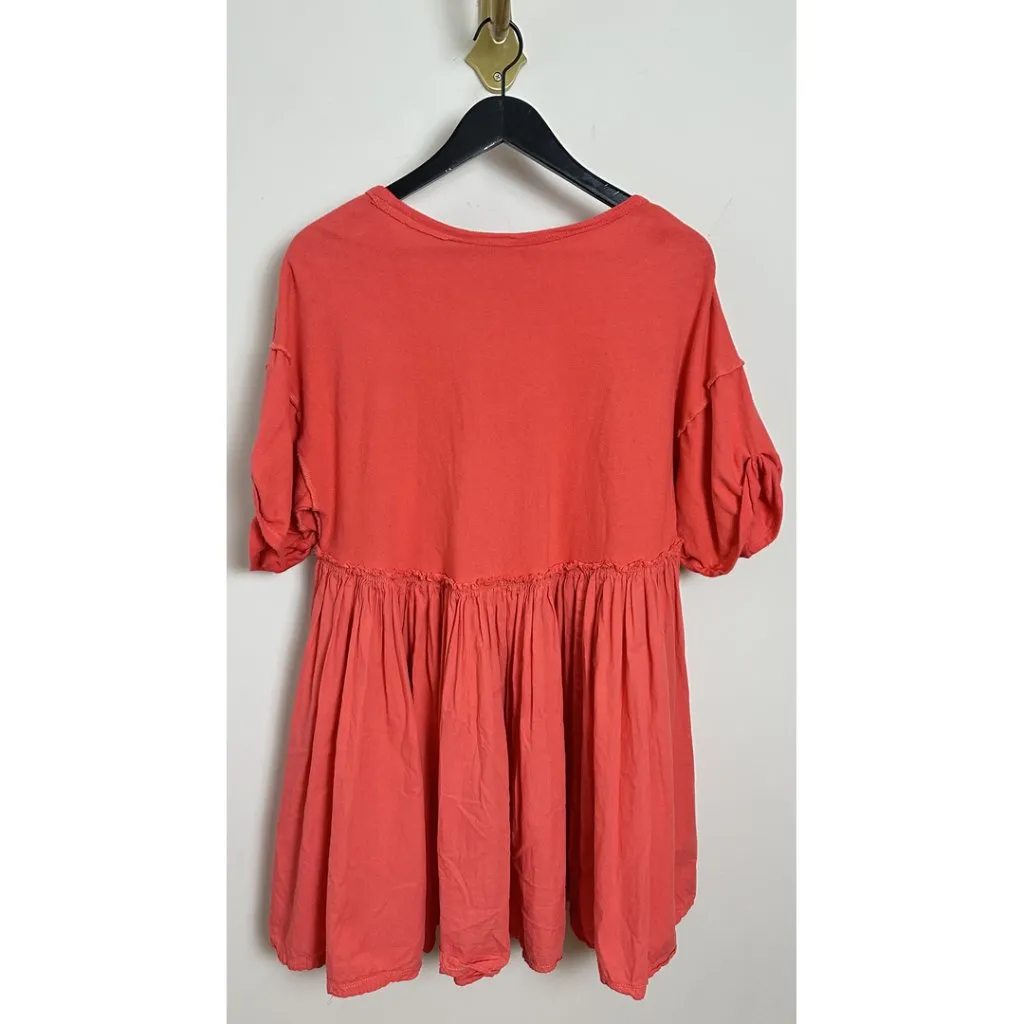 FREE PEOPLE Catalina Mixed Media Minidress in Radiant Watermelon Size Small - Image 7