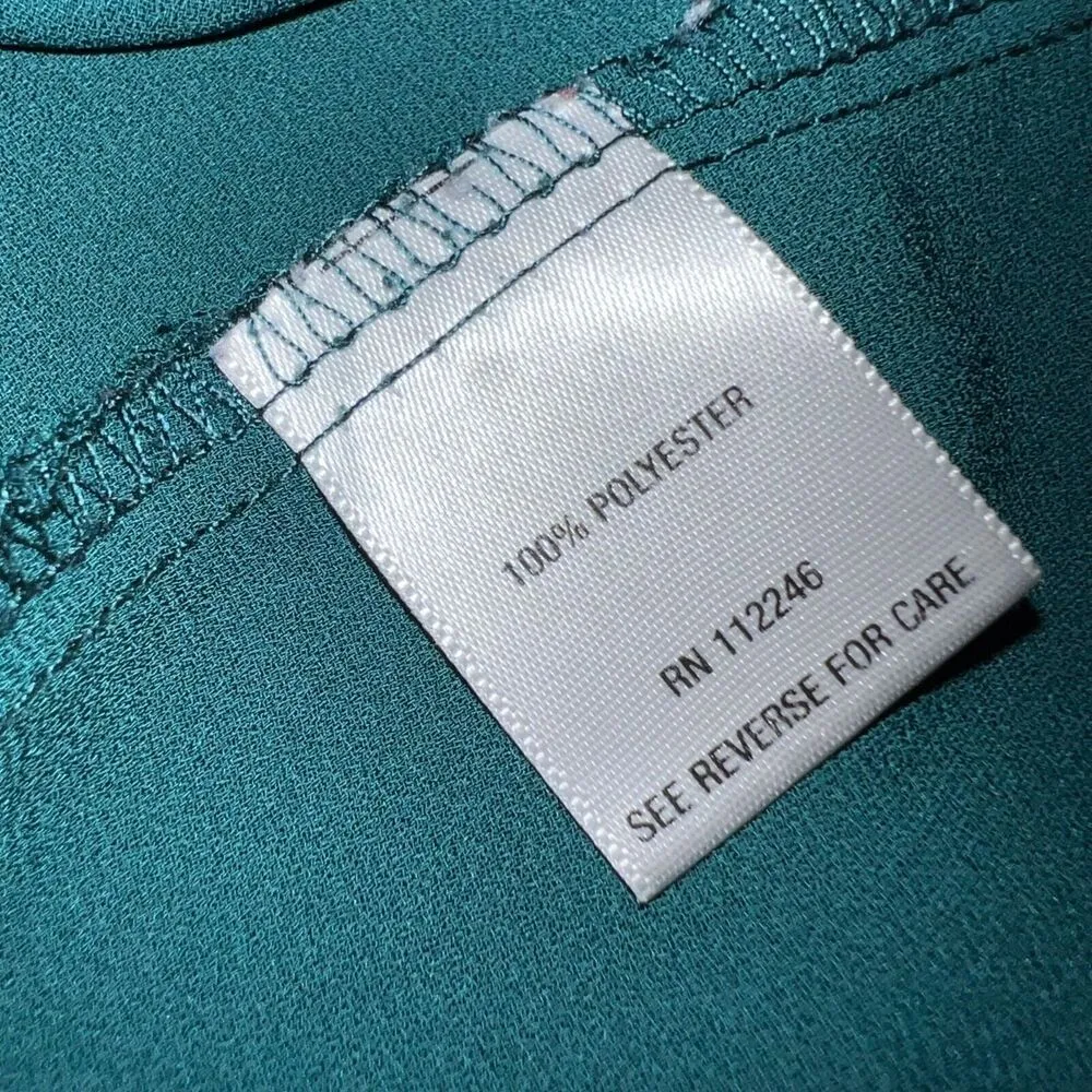 Sami and Jo Womens Blouse Top Shirt Green Pullover Balloon Sleeve V Neck XL - Image 6