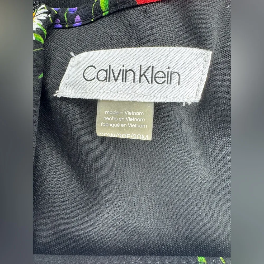 Calvin Klein Handkerchief Hem Chiffon Floral Dress Size 20W - Image 9