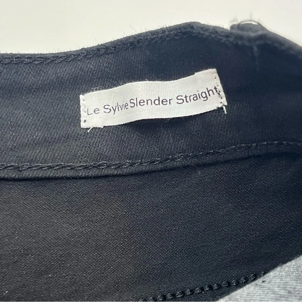 Frame Le Sylvie High Rise Straight Coated Straight Leg Jean‎ Womens Black 29 NEW - Image 5