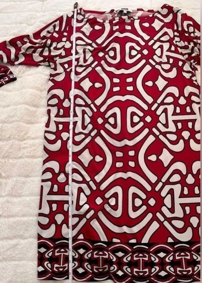 3/4 SLeeves White & Black Sheath Dress - Image 3