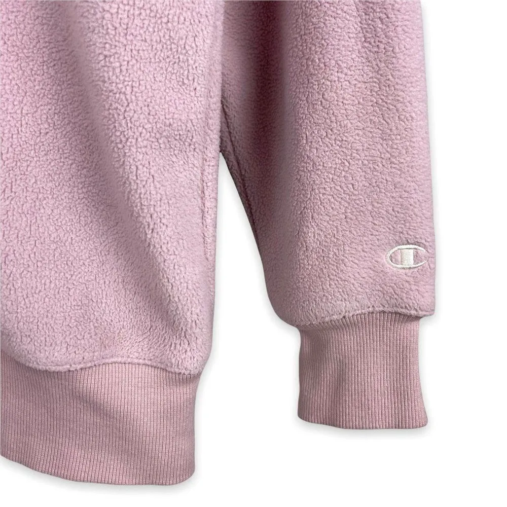 Champion Vintage Logo Fleece Hoodie in Lavender Mauve - Image 9