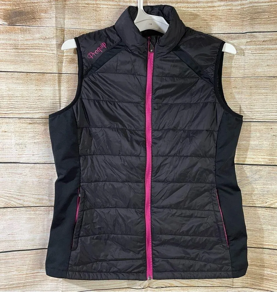 thermal quilted waterproof black puffer vest full zipper Size Medium - Image 3