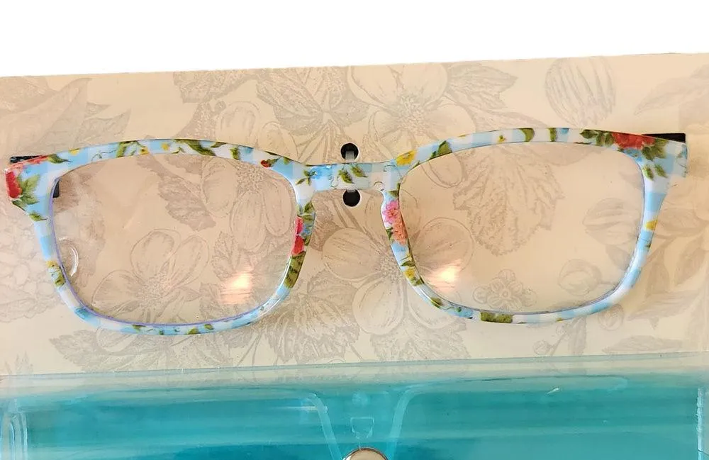 The Pioneer Woman Blue Light Screen Protection Glasses with Case Sweet Rose New - Image 2