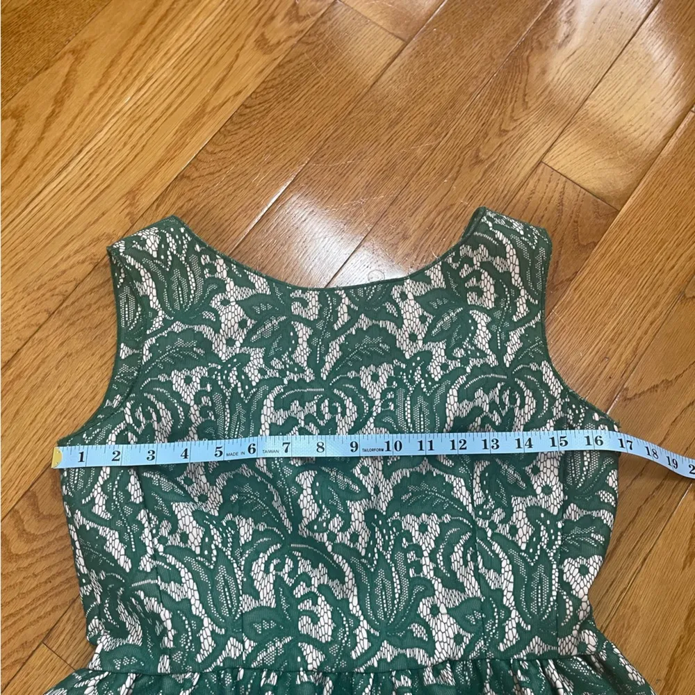 Zara Green Lace Overlay Low Back Tulip Mini Dress Party Wedding Size M - Image 11