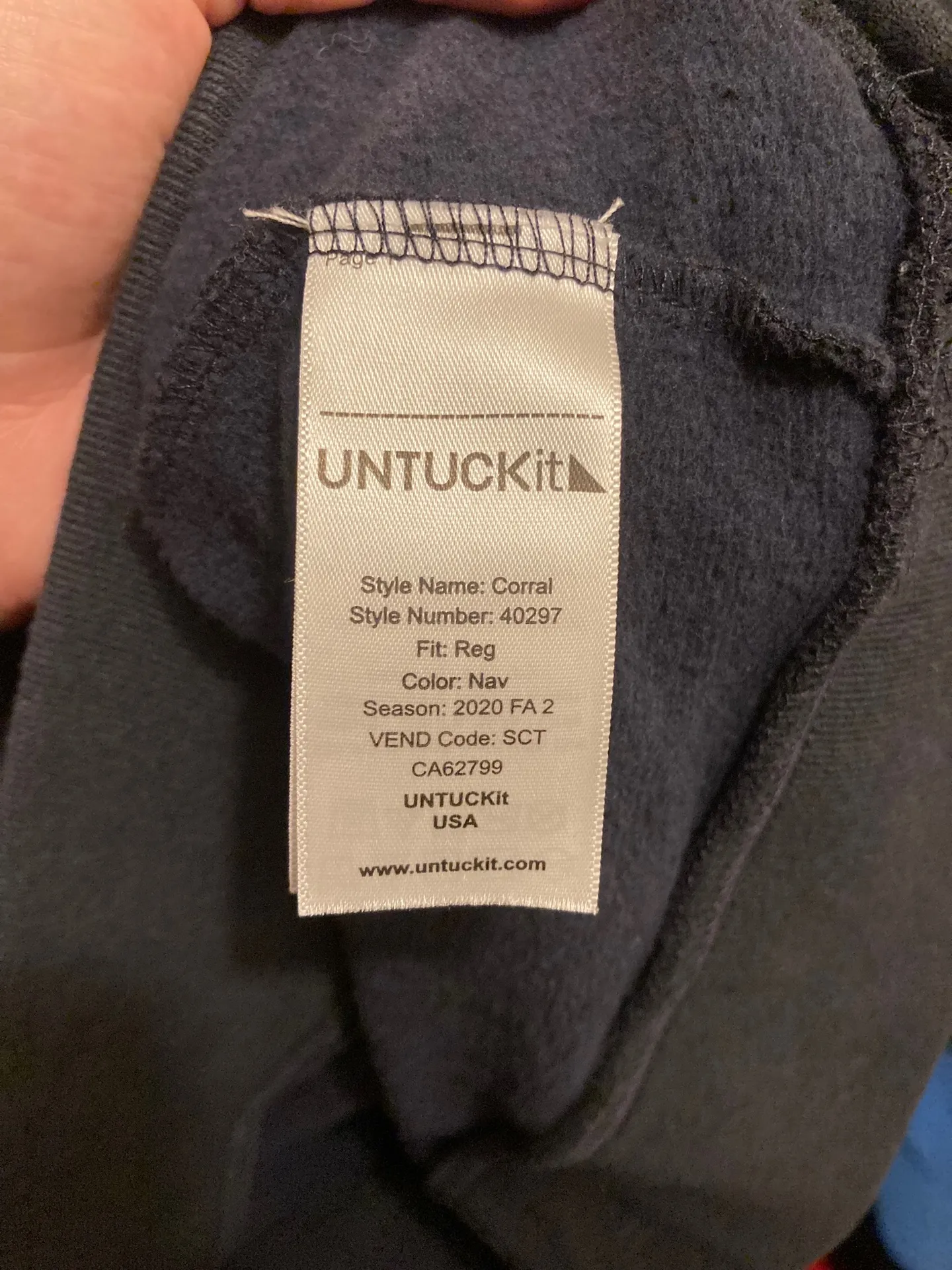Untuckit Navy Blue Performance Business Casual Pullover Quarter Zip Sweater - Image 4