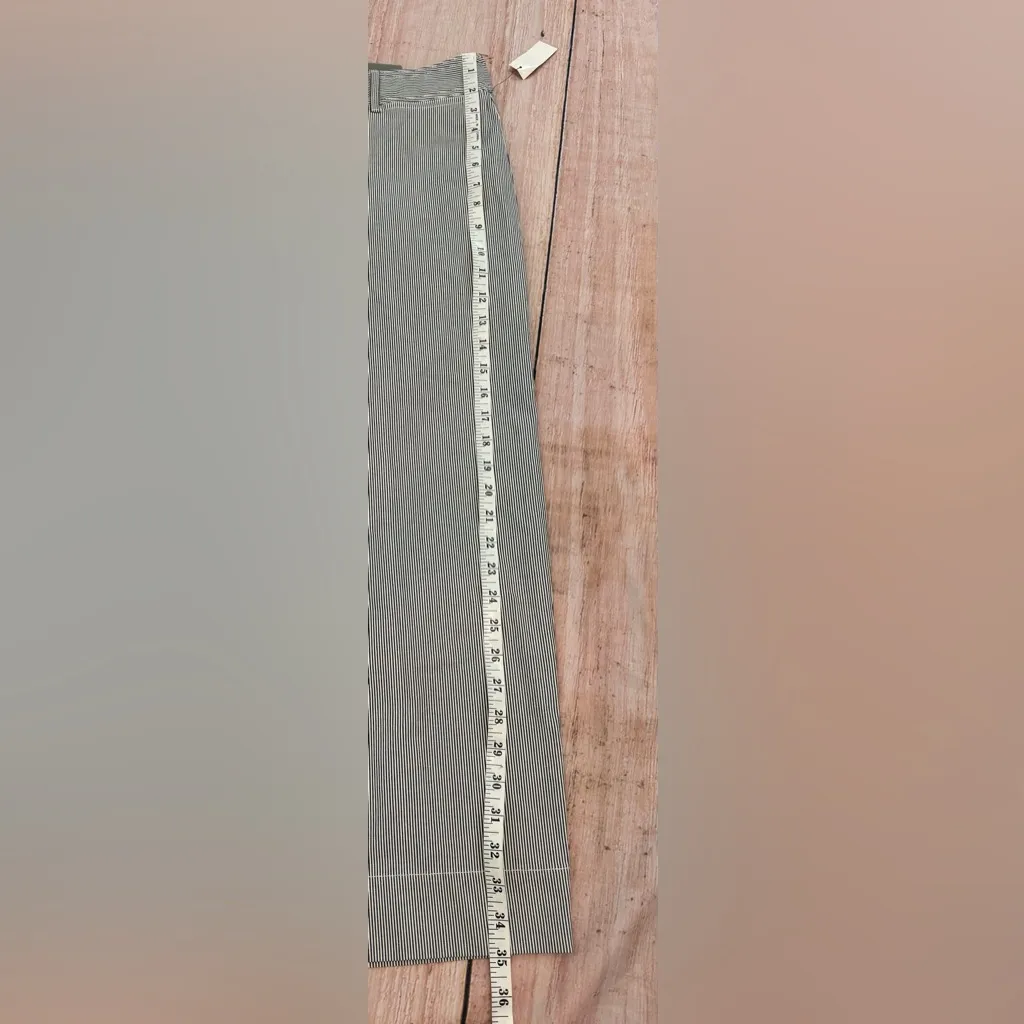 Talbots Cropped Chino Pants Womens 14 Wide Leg Pinstripe Preppy NWT - Image 2