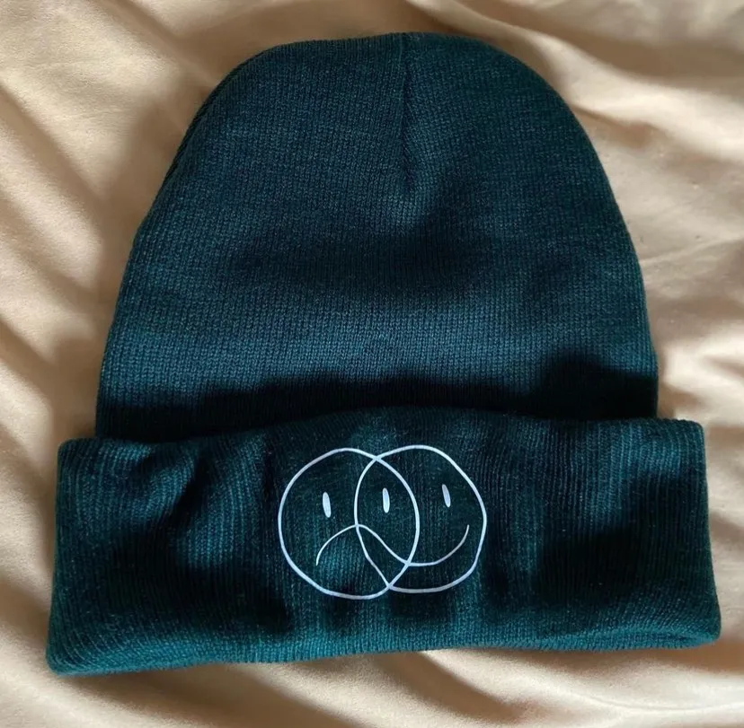 Custom Smiley Green Beanie - Image 3
