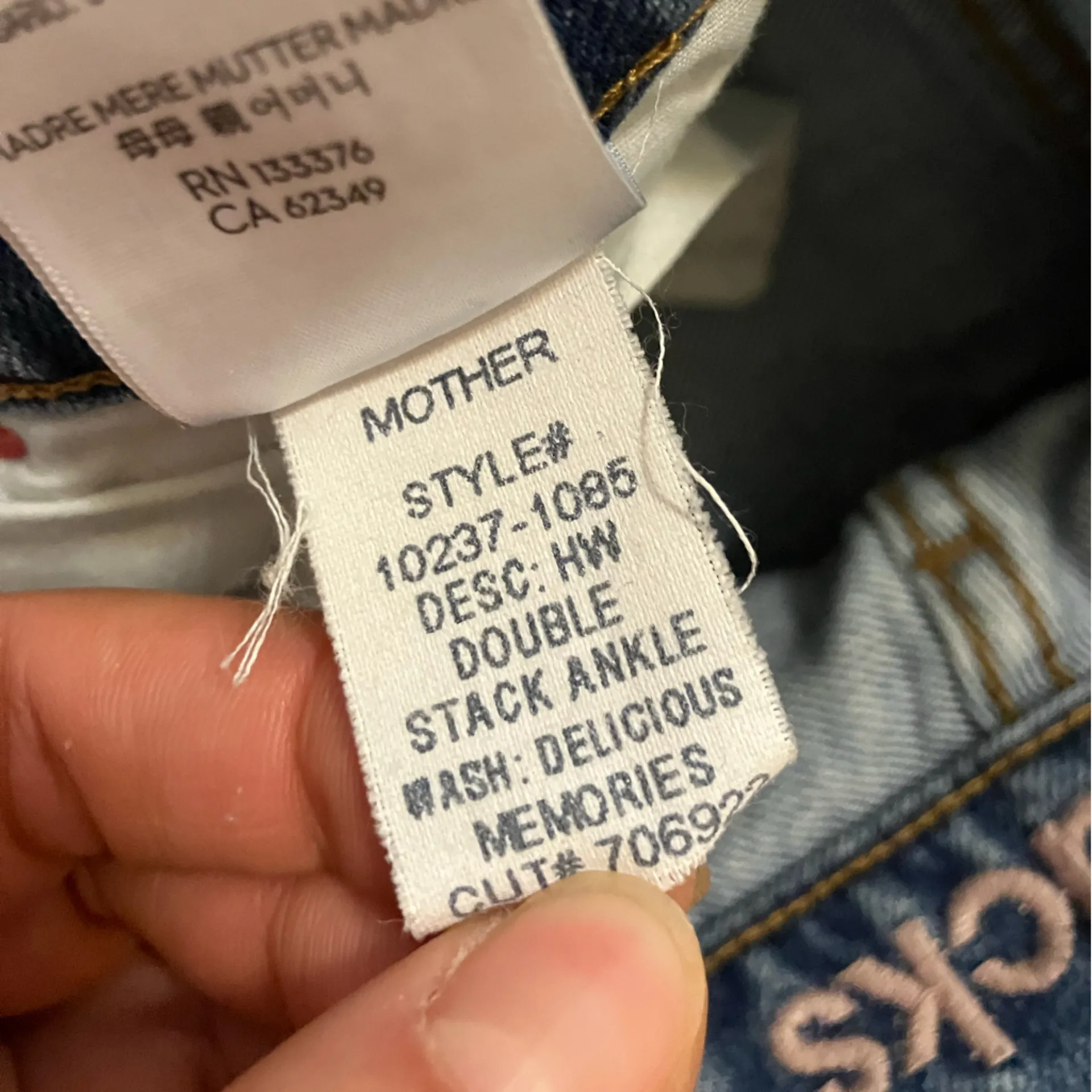 Mother Denim Snacks Double Stack Ankle Delicious Memories Blue Size 24 - Image 4