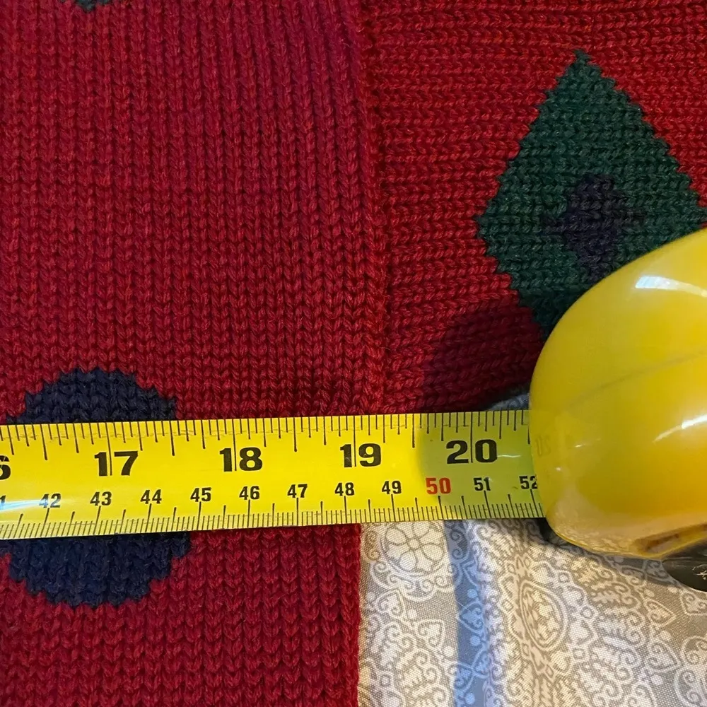 Vintage  Hook Polka Dot Diamonds Red Pure Wool Sweater Rare 80's 90's - Image 10