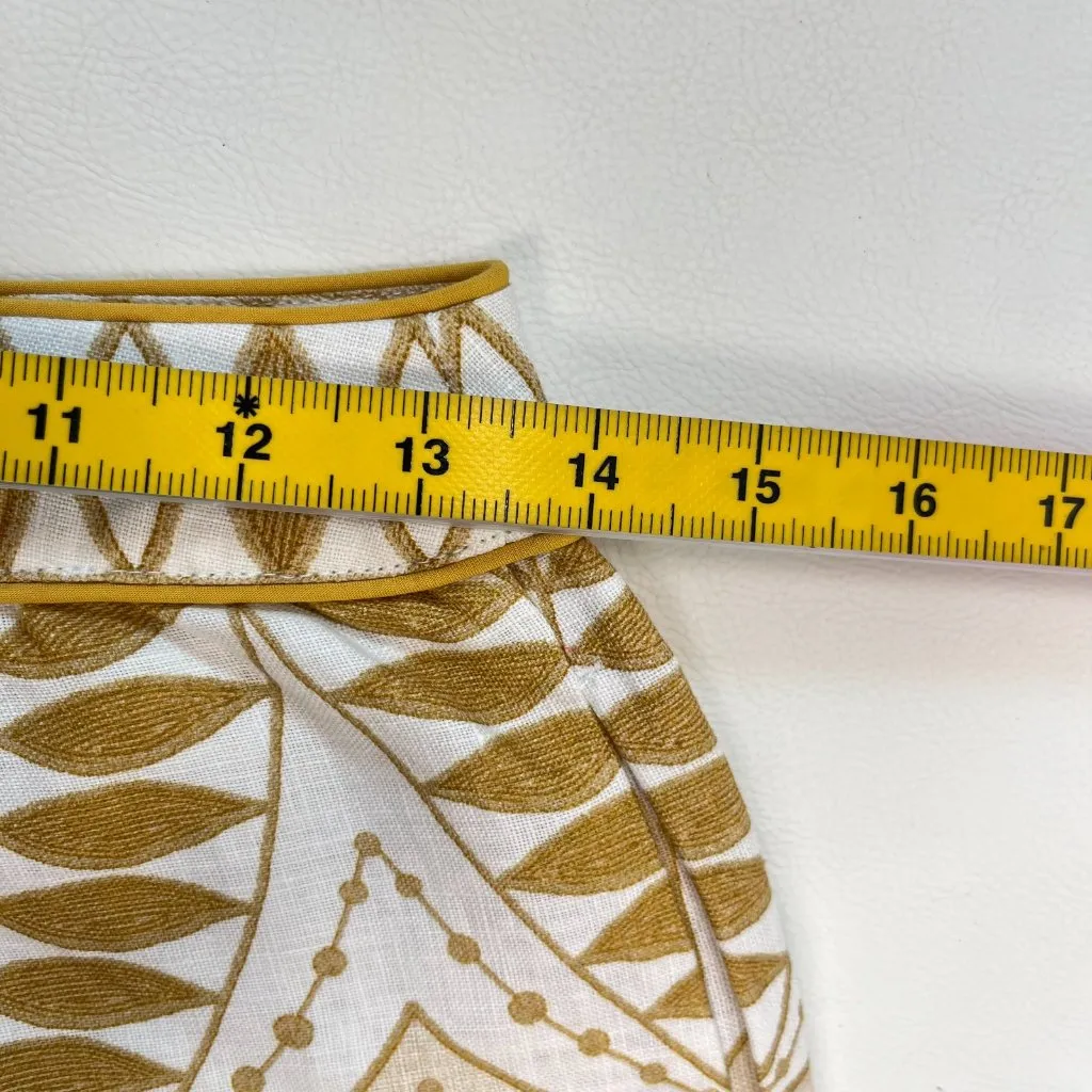 NWOT Farm Rio Midi Skirt Off-White/Beige Lace Nature Wavy Hem Linen Size XS - Image 10