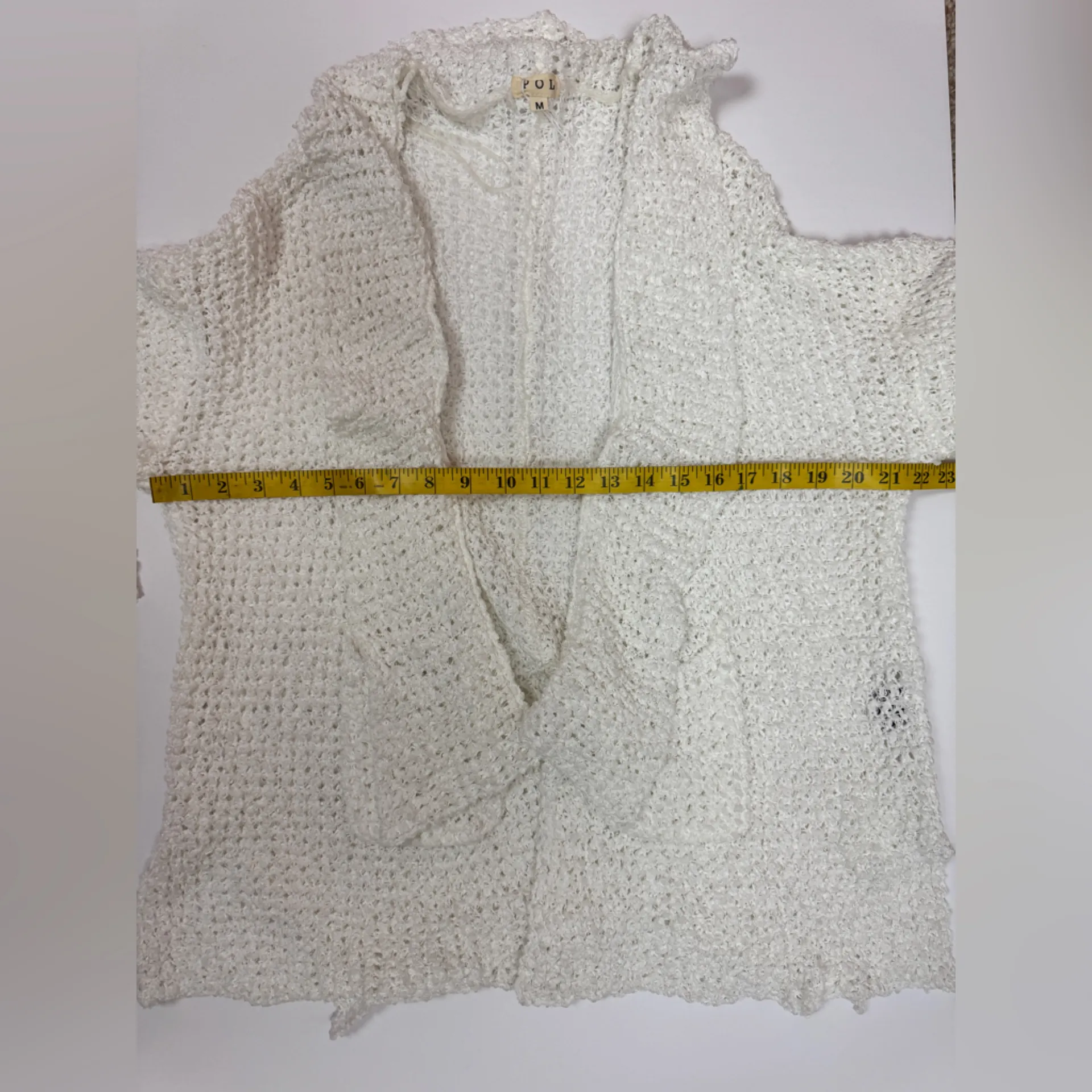 POL - Ivory/Oatmeal Loose Weave Cozy Cardigan Size Medium - Image 11