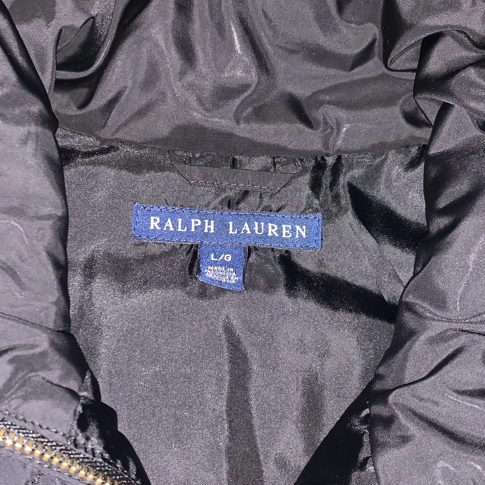 Ralph Lauren Blue Label Black Quilted Zip Classic Puffer Vest Pony Logo Preppy L Size L - Image 4