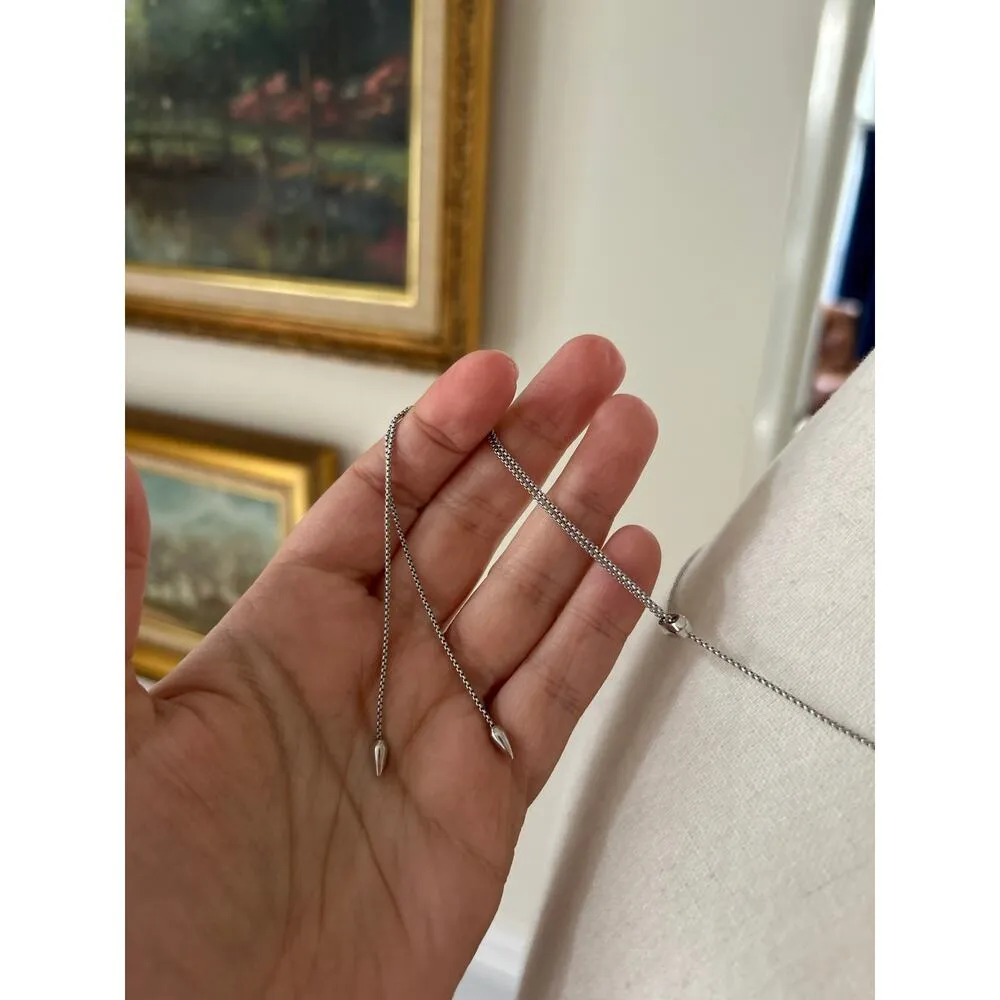 Kendra Scott Silver & Crystal Stone Adjustable Pepper Tooth Necklace - Image 2