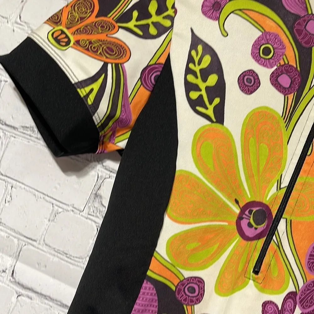 Sheila Moon Half Zip Floral Cycling Top Small - Image 12