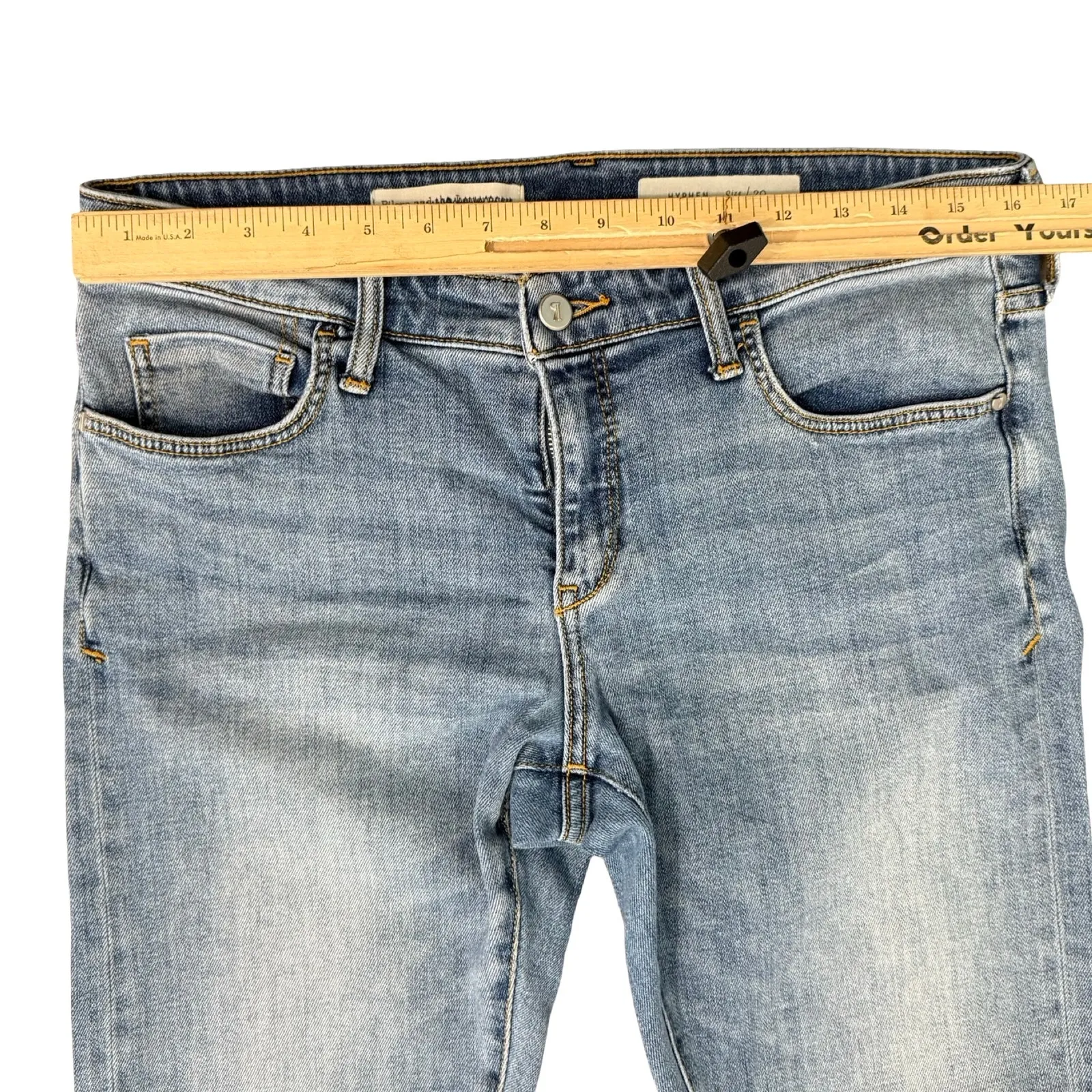 Pilcro Anthropologie Medium Wash Hyphen Stretch Slim Straight Jeans Size 30 - Image 9