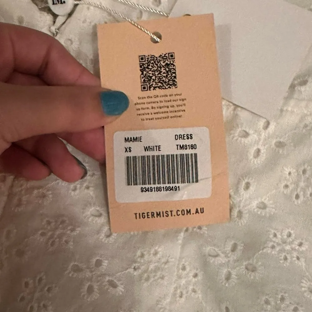 White Eyelet Halter Mini Dress - Image 7