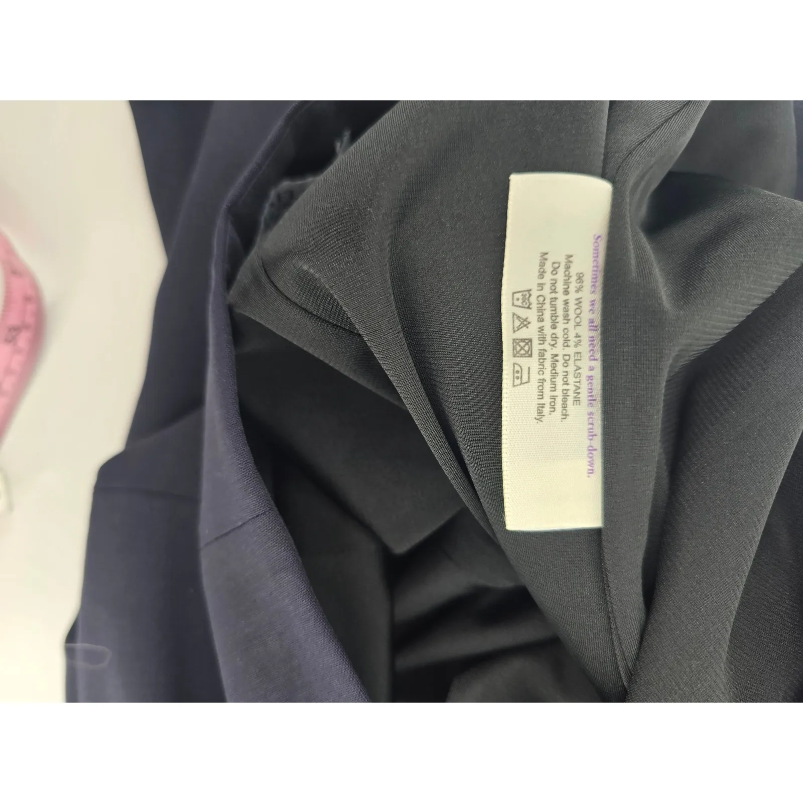 M.M. Lafleur Women Navy Straight Leg Dress Pants Size 12 Wool Blend Blue - Image 6