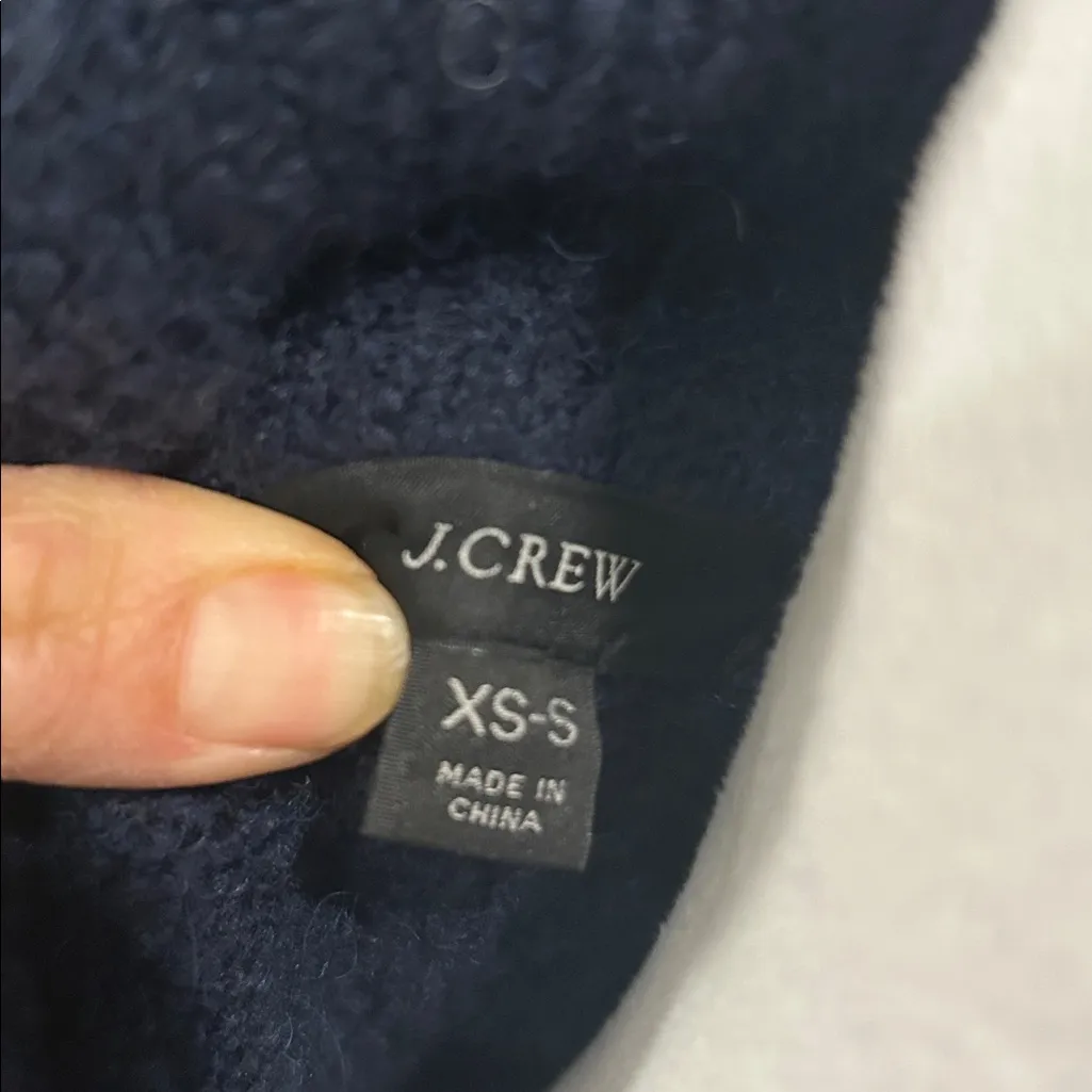 J.CREW NEW Relaxed Half Zip Merino Wool Alpaca Blend Sweater Geometric Knit XS\S - Image 2