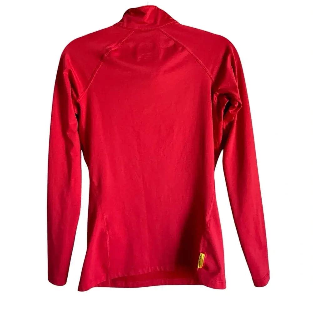 Nike Livestrong DriFit Pro Combat Women’s M Red Orange Pullover Sweater‎ 1/4 Zip - Image 2