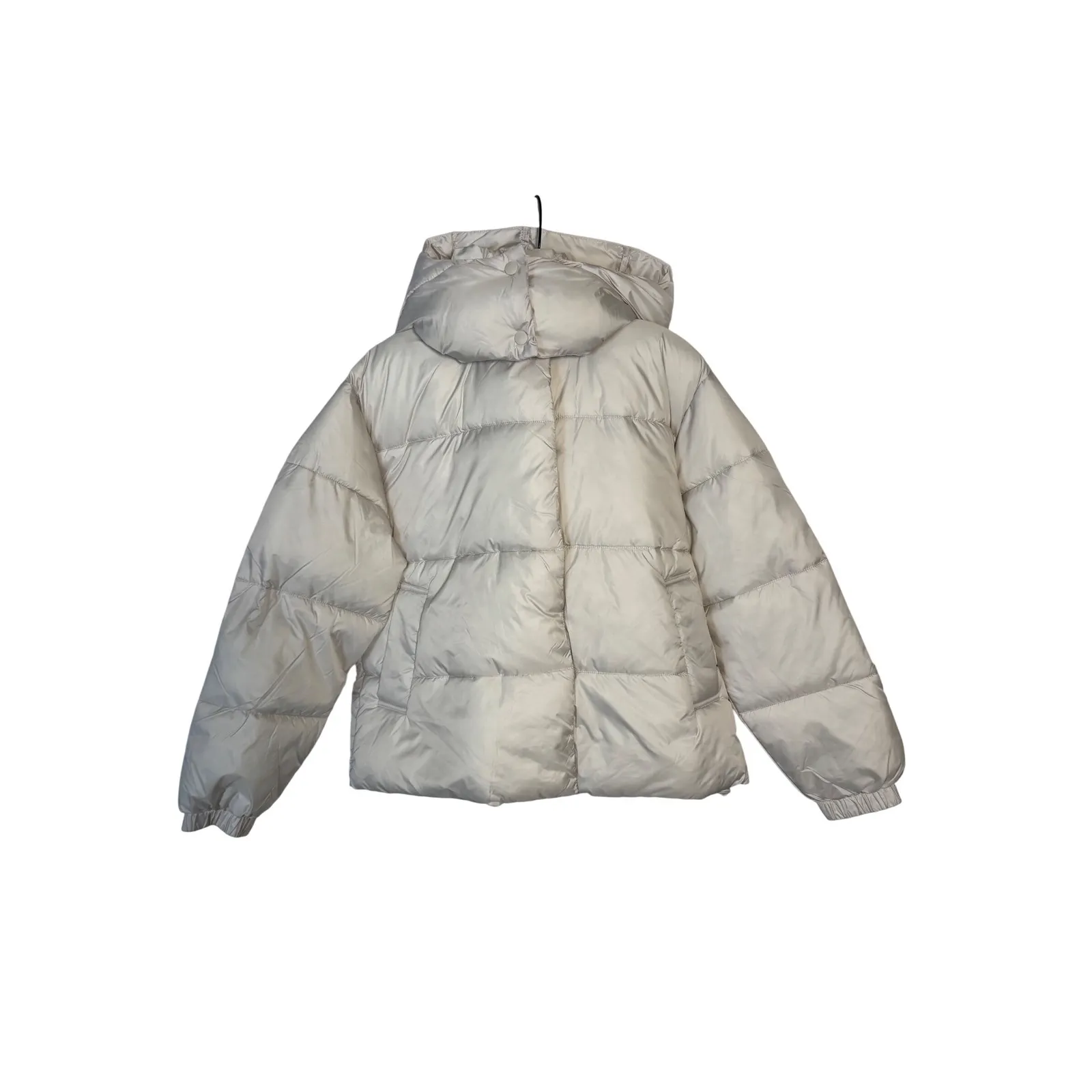 NVLT Vegan Down Puffer Jacket Ivory XS TP Hooded Collar Size undefined - Image 4