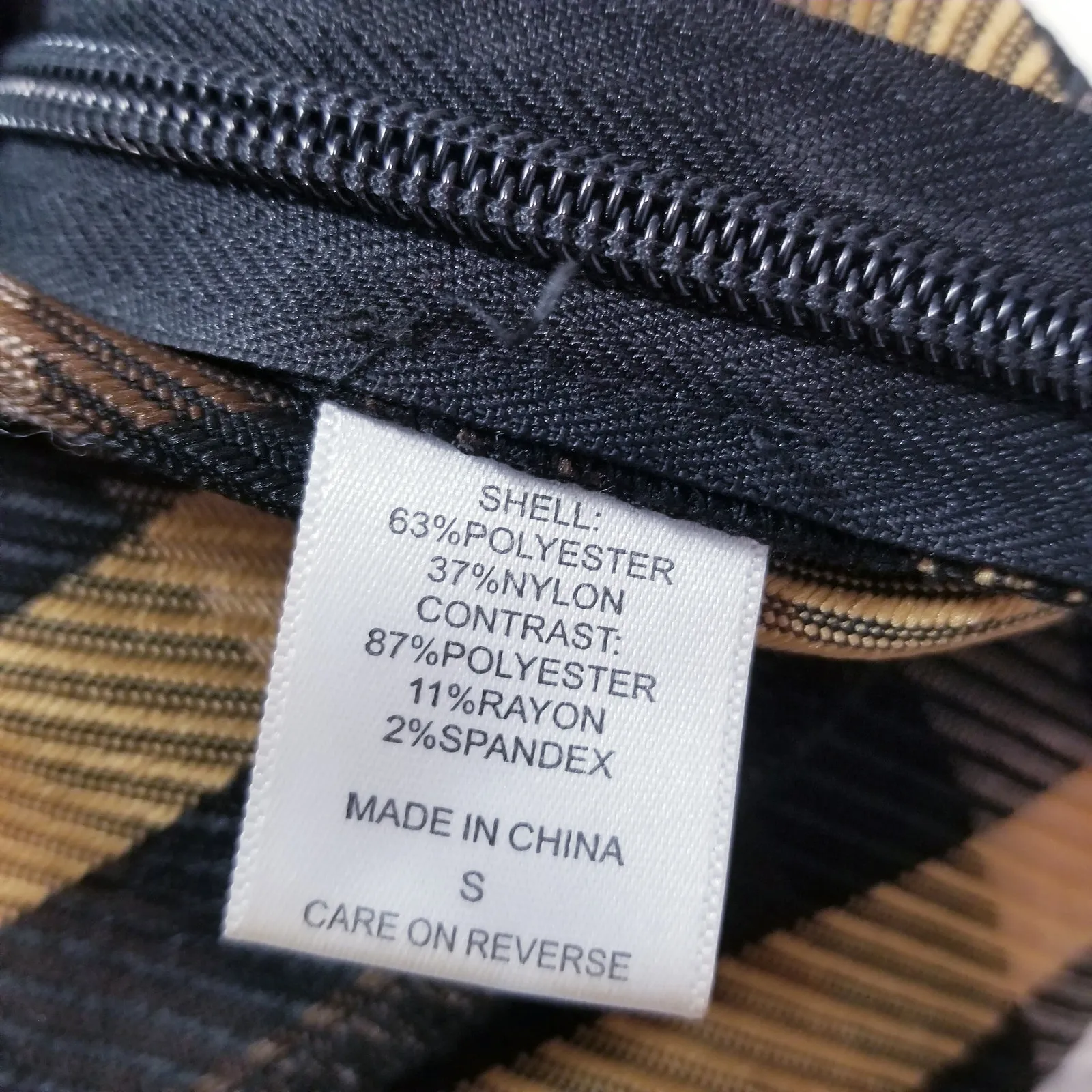 New York & Company Plaid Ruffle Blouse Keyhole Illusion Neckline Sheer Sleeves Black - Image 10