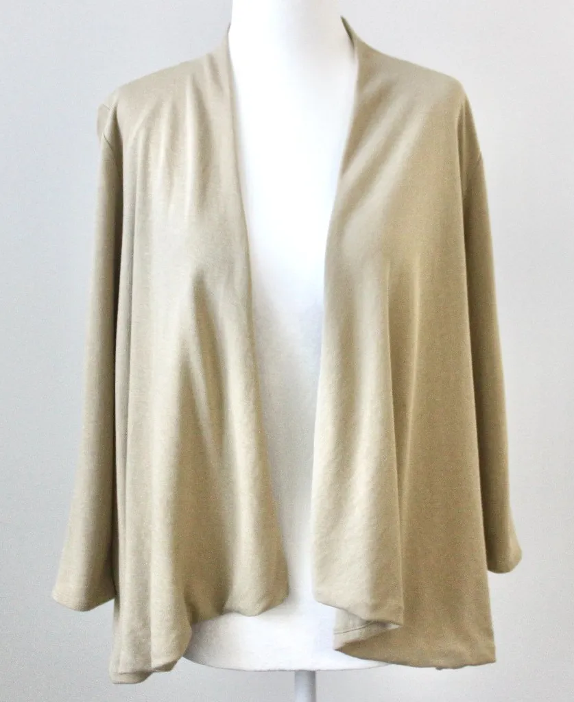 Charter Club Tan Cotton Blend Open Cardigan Sweater Medium Petite - Image 1