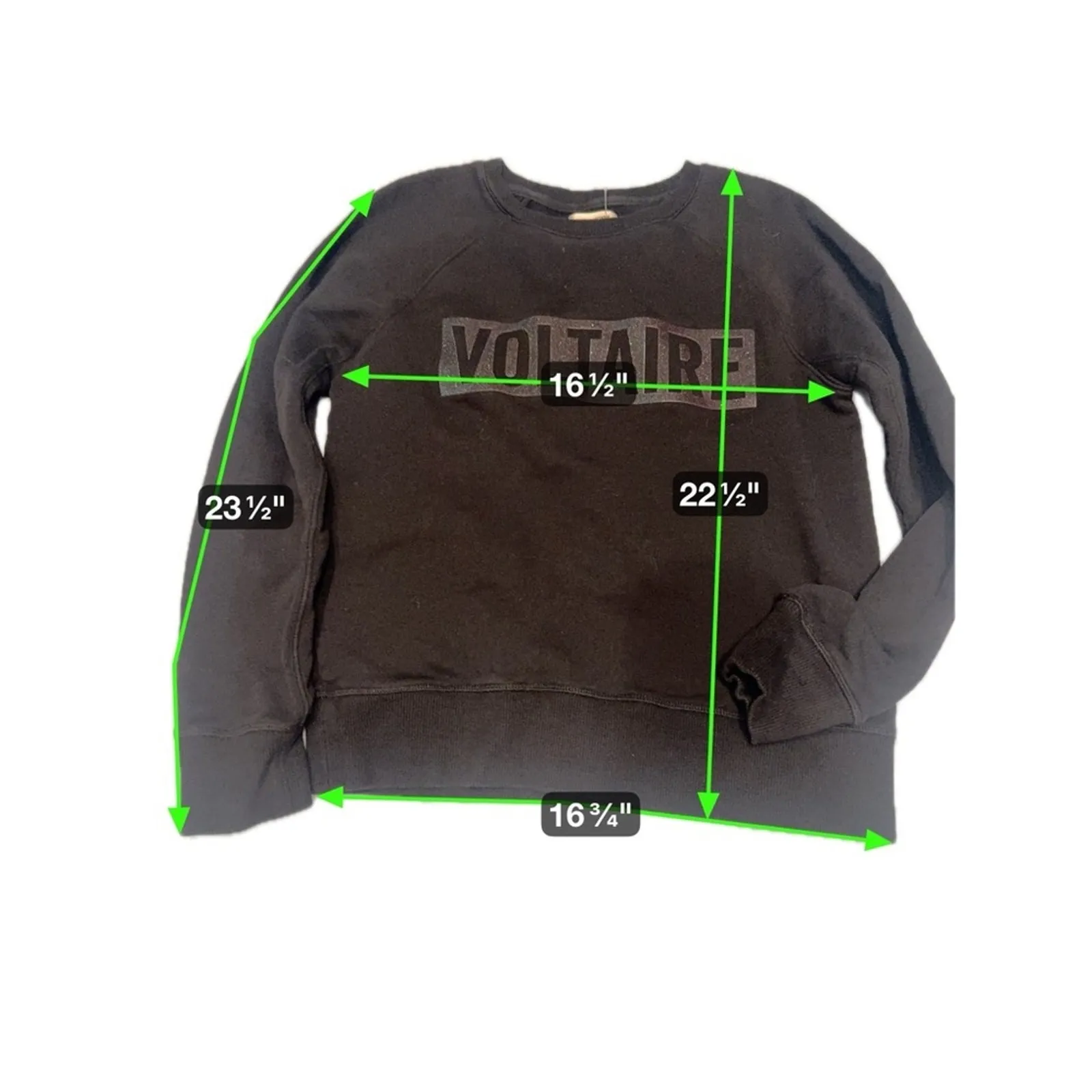 Zadig & Voltaire "Voltaire" Logo Sweatshirt – Made in Portugal – Retails‎ $225 M - Image 2