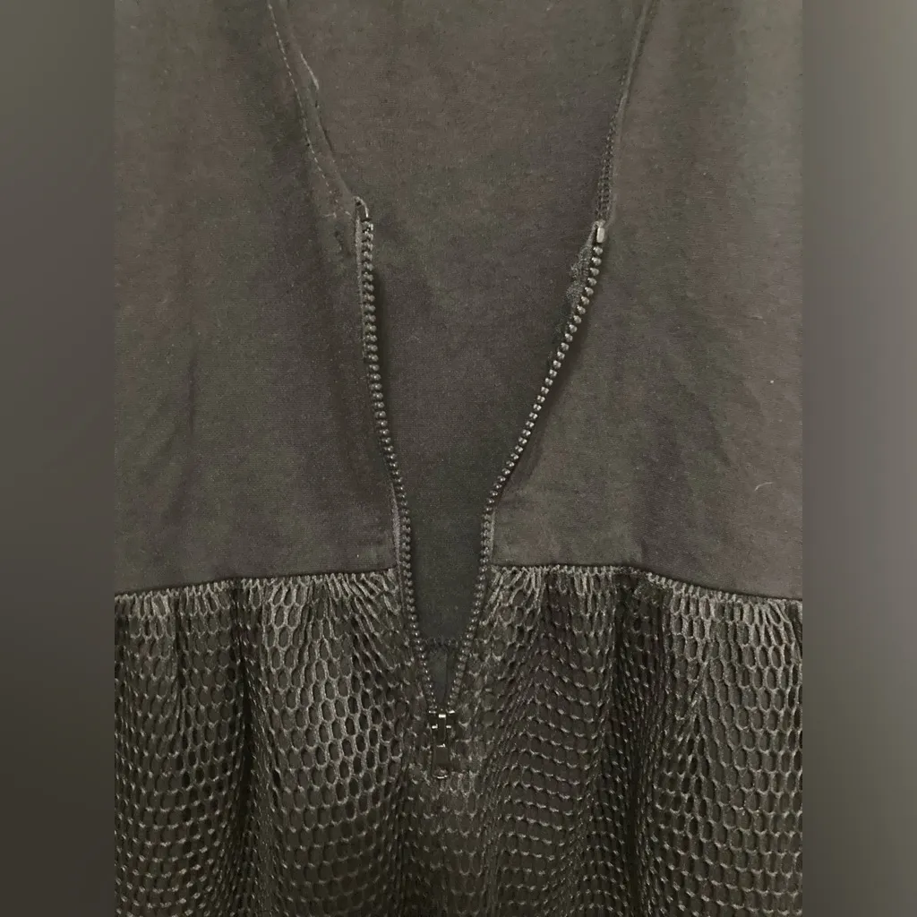 Aqua Black Sleeveless Fit & Flare with Fishnet Lace Dress - Image 8