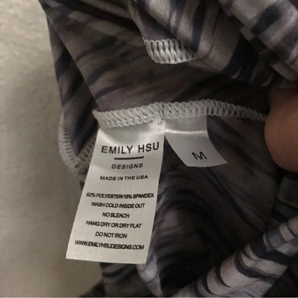 Emily Hsu Designs X Pure Barre hi rise watercolor print fitness workout leggings Purple Size M - Image 7