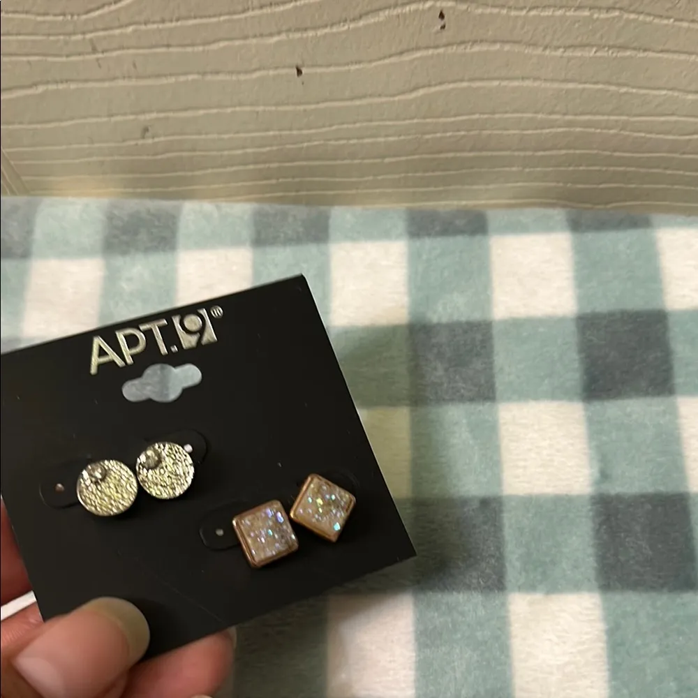 Apt. 9 Glittering Silver and Gold Earrings - Image 4