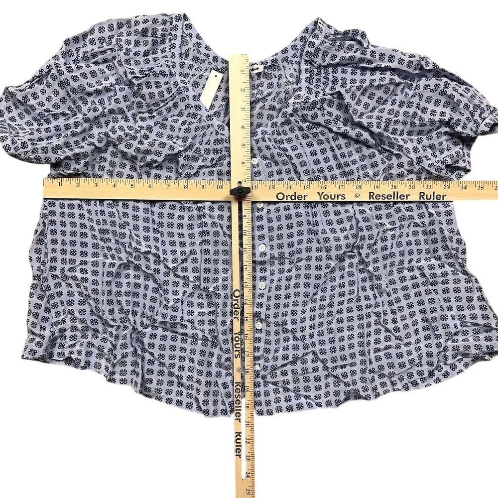 NWT Madewell Women's XL Puff-Sleeve A-Line Blouse Casual Top Washed Lavender - Image 11