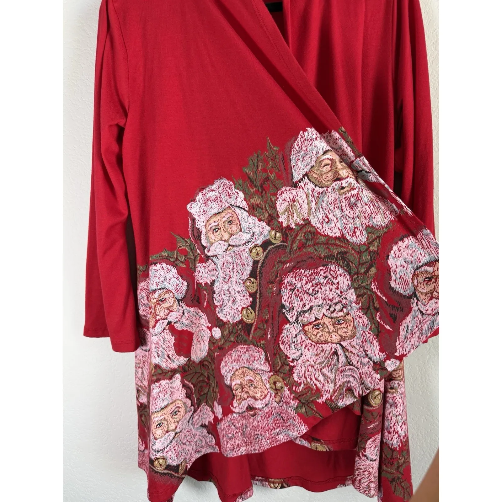 A Walk In The Park Red Women's MCCC Sportswear Santa Open Front Cardigan Size M Size M - Image 5