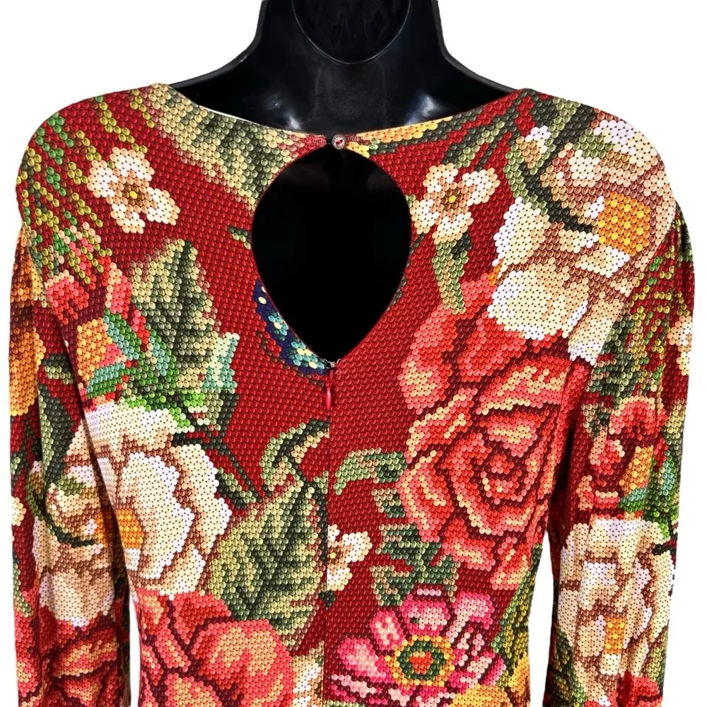 FARM Rio Jessa Floral Cross Stitch Printed Stretch Maxi Dress - Image 11