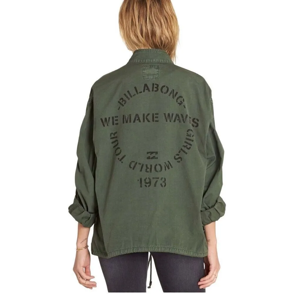 Billabong Hannah trench military Jacket Size S - Image 2