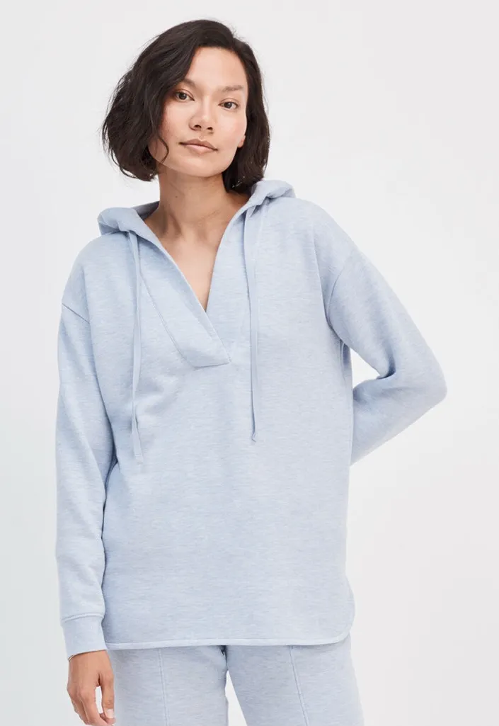 Haven Well Within Fleece Tunic Hoodie Pullover Soft Sweatshirt Size S Normcore Blue - Image 1