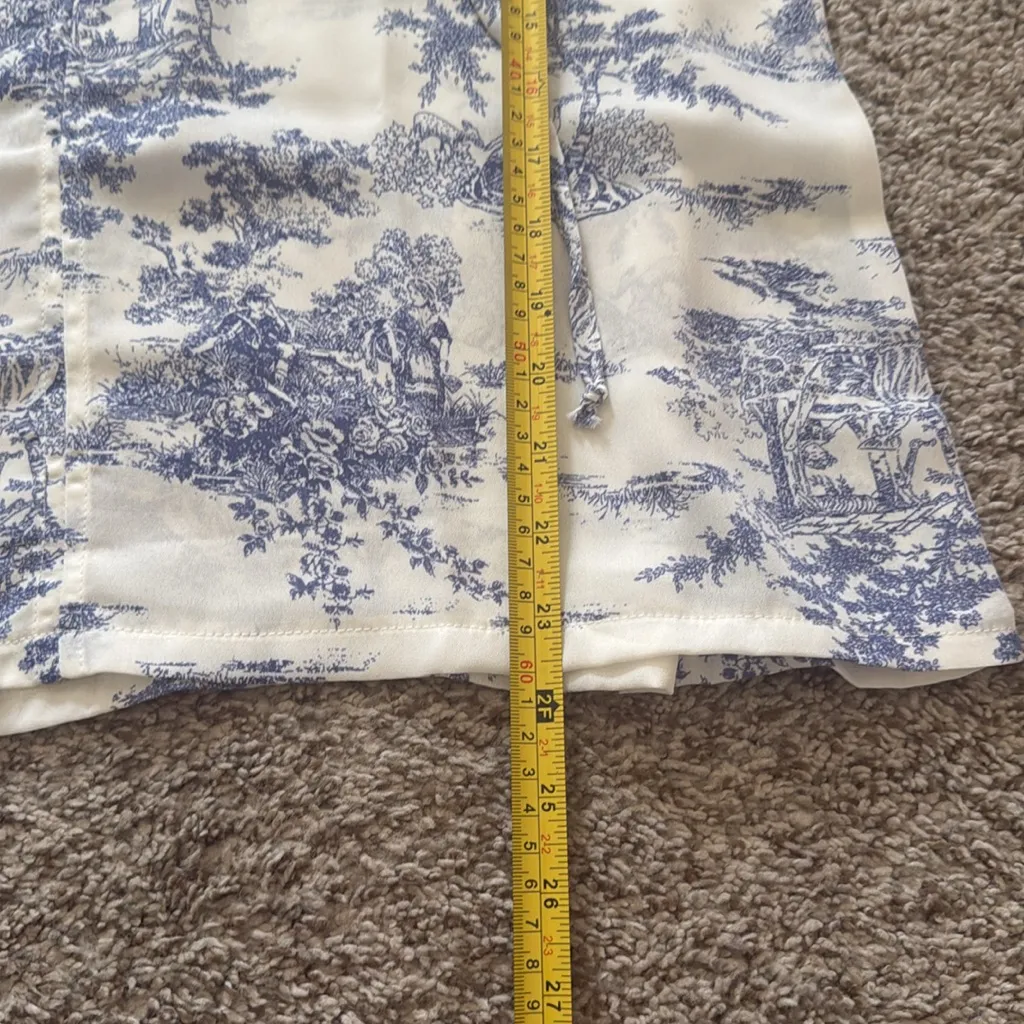 Collection by Bobeau Womens Short‎ Sleeve Blue White Blouse Size XS - Image 4