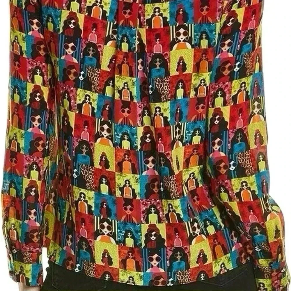 Alice + Olivia Willa Silk Button Up Blouse XS - Image 16