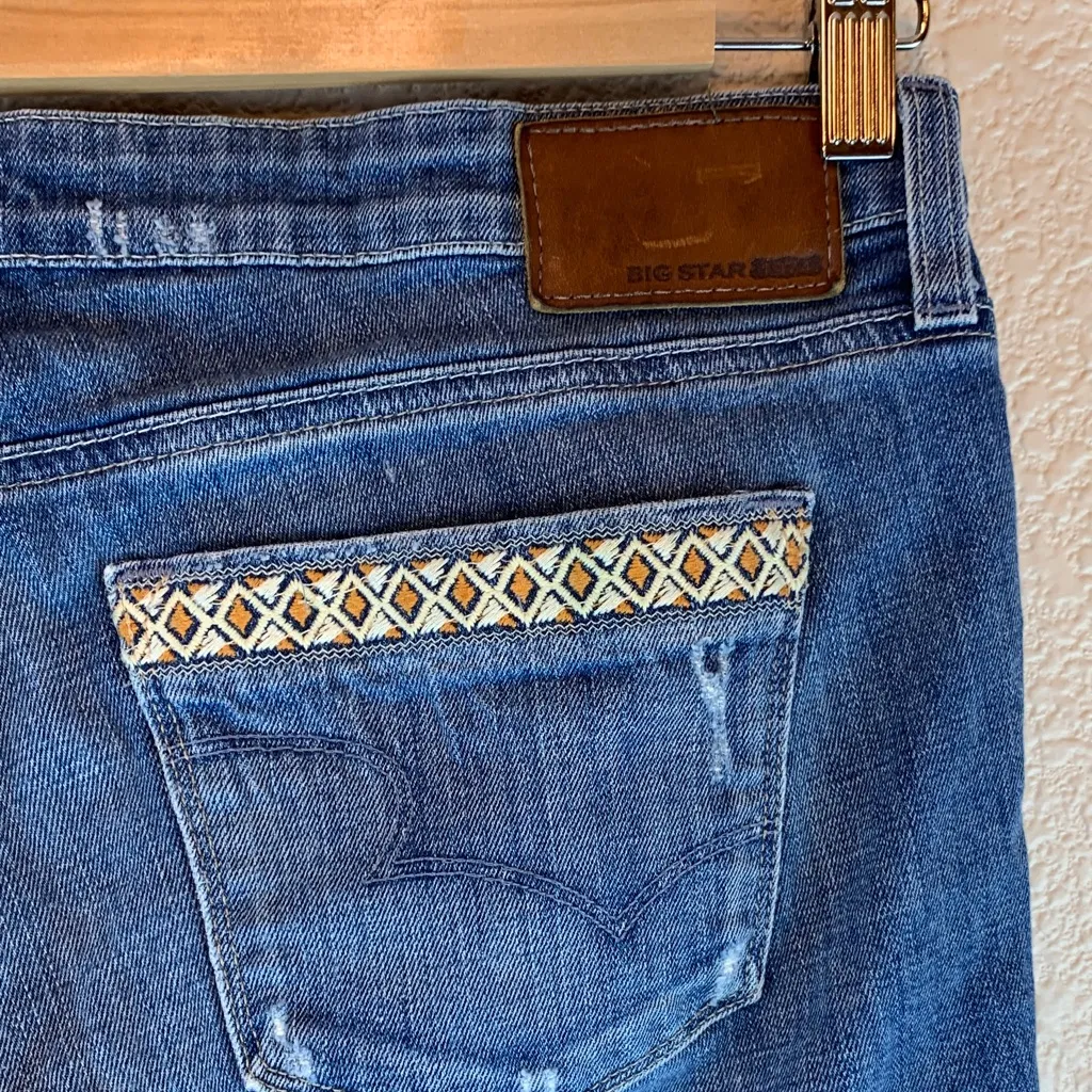 Big Star 1974 women’s Rikki low rise jean sz 32 cropped western boho medium wash Blue - Image 4