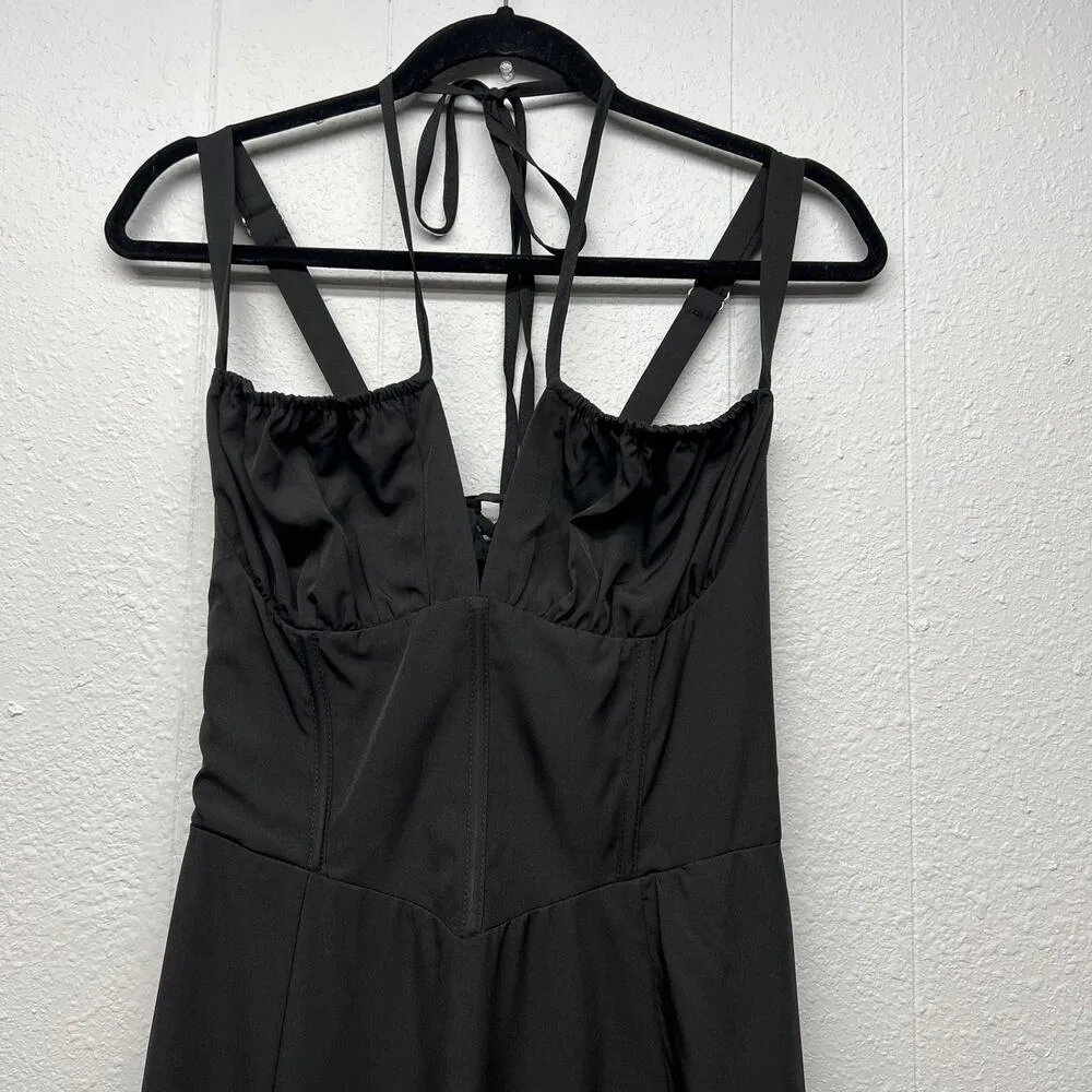 Marthea Womens Maxi Dres Large Corset Fairygoth Renaissance Witchy Regency Boho Black - Image 5