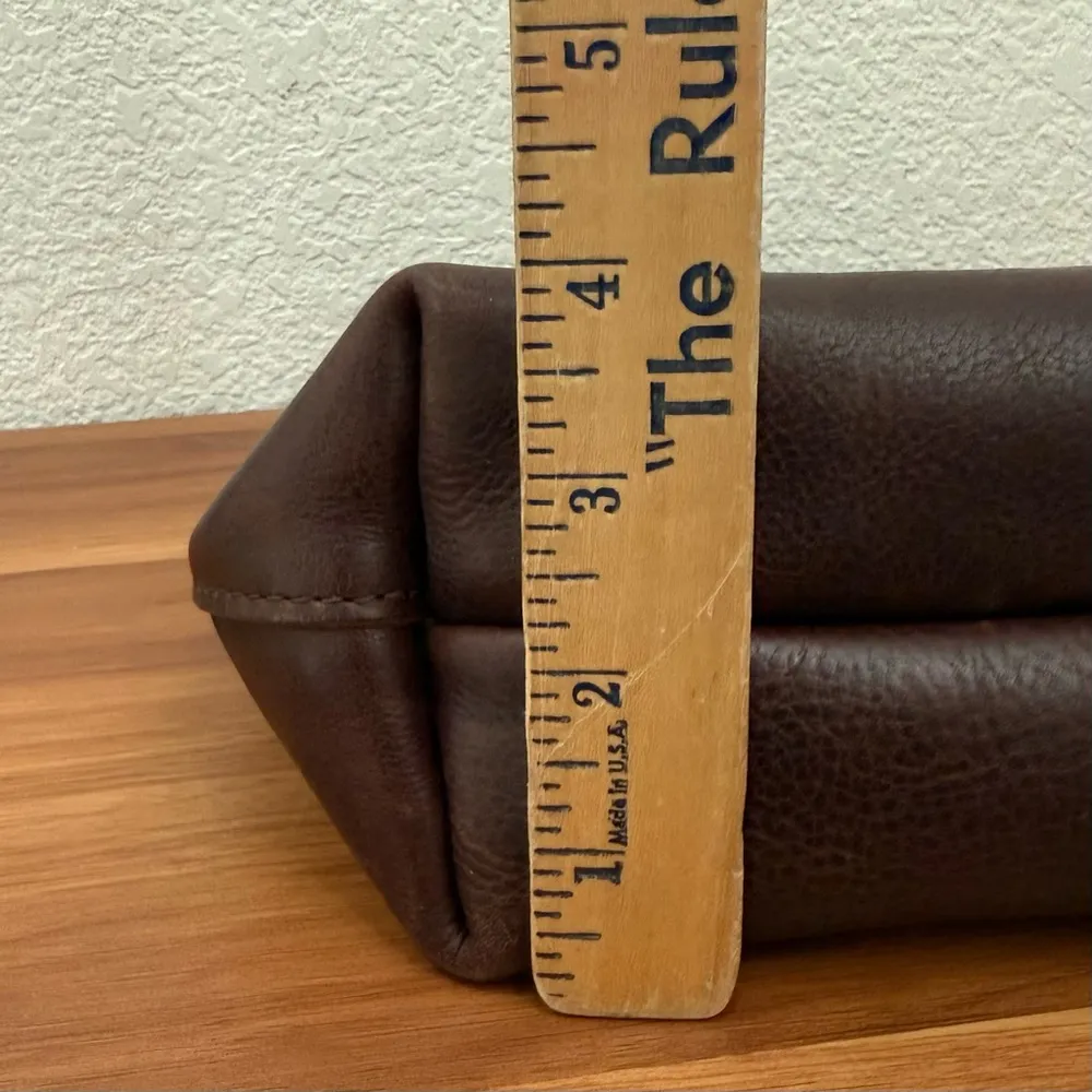 PLG PORTLAND Leather Goods “Almost Perfect” Mini Crossbody Tote Bag Brown - Image 8