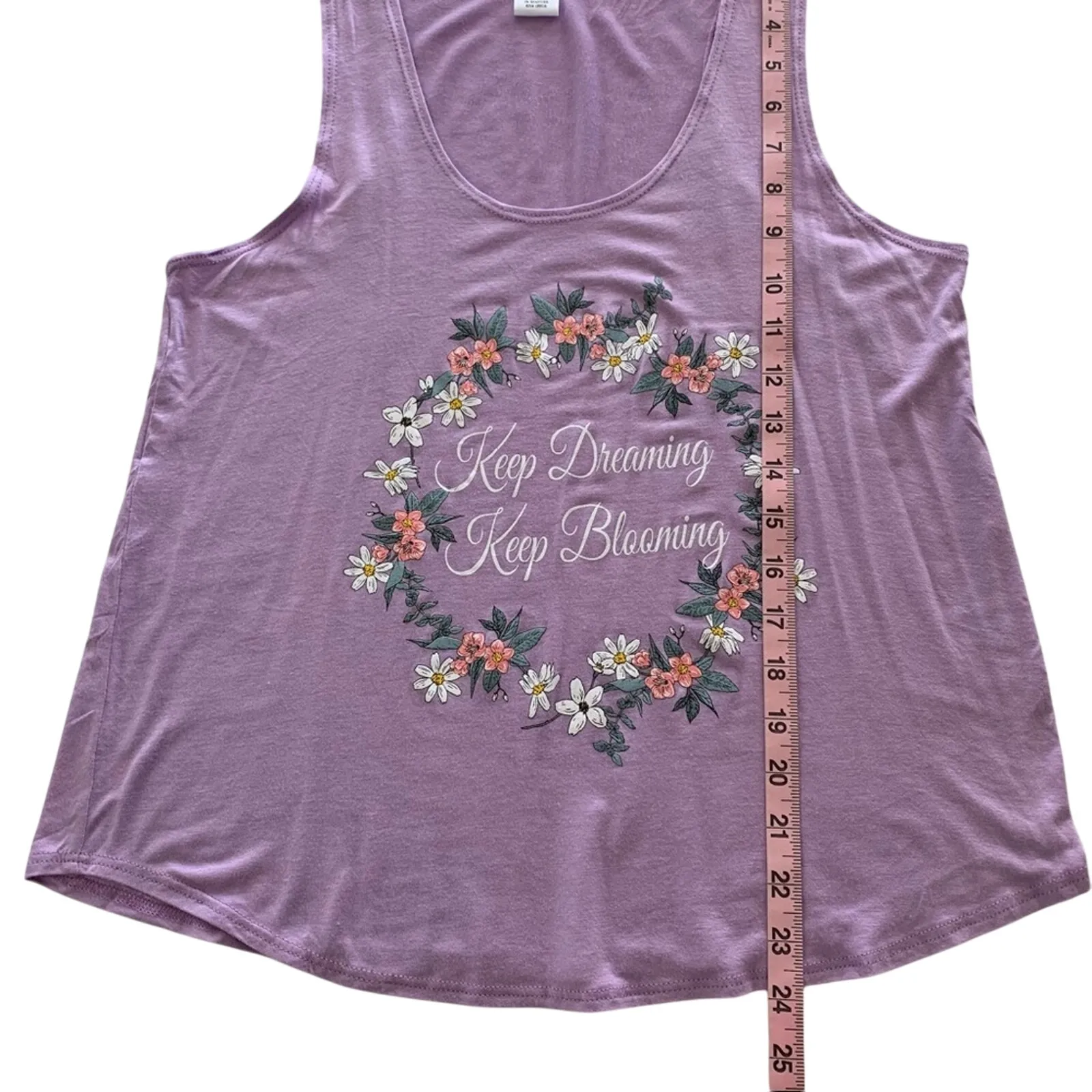 Cozy Rozy Purple Floral Print Keep Dreaming Keep Blooming Tank Top Large - Image 4