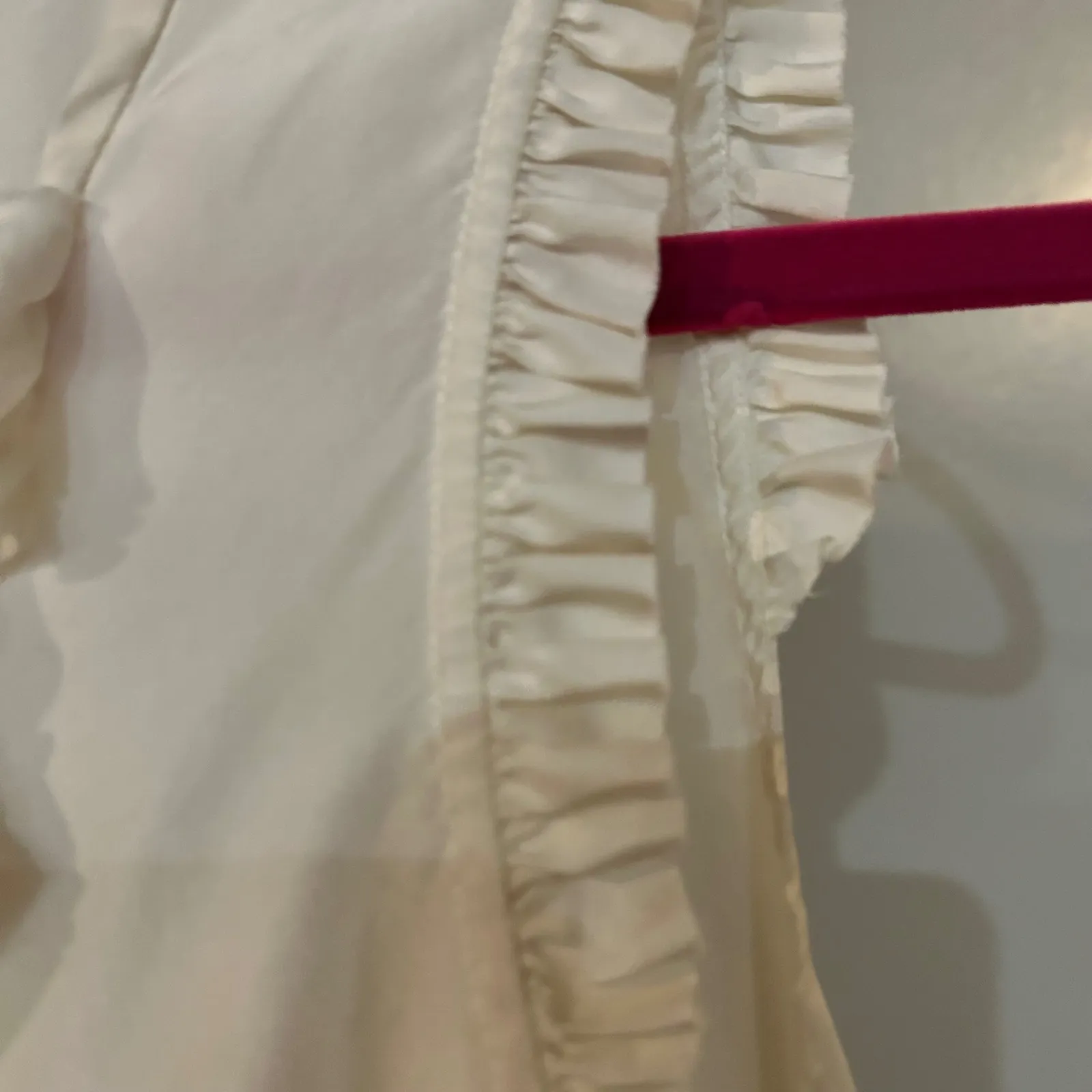 Ruffle Sleeveless Top Cream Blouse Casual Tank‎ Top Layered Ruffle Trim - Image 6